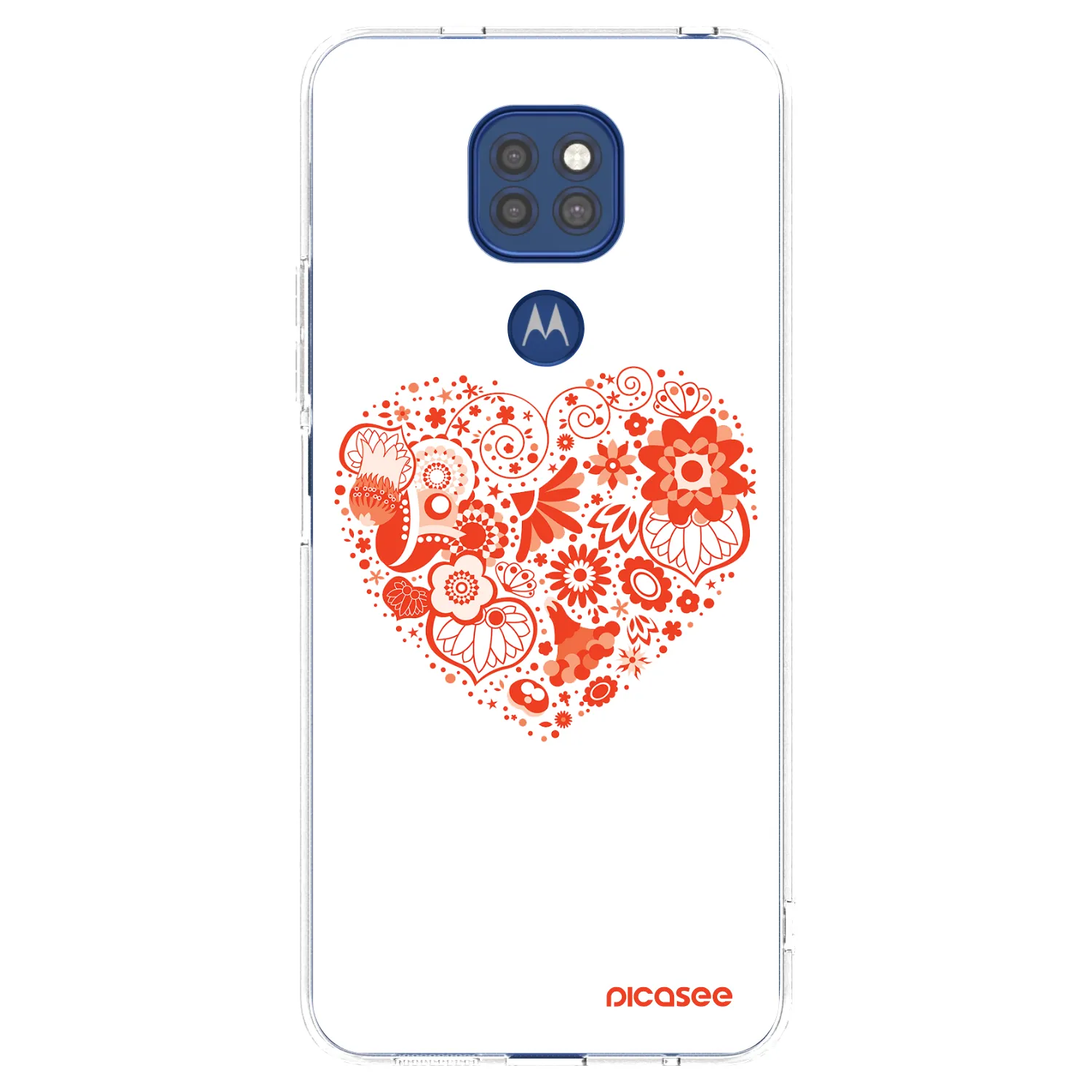 Picasee silikónový prehľadný obal pre Motorola Moto G9 Play - Veľké srdce