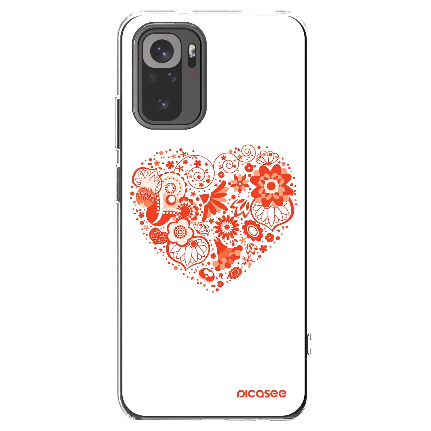 Picasee silikónový prehľadný obal pre Xiaomi Redmi Note 10 - Veľké srdce
