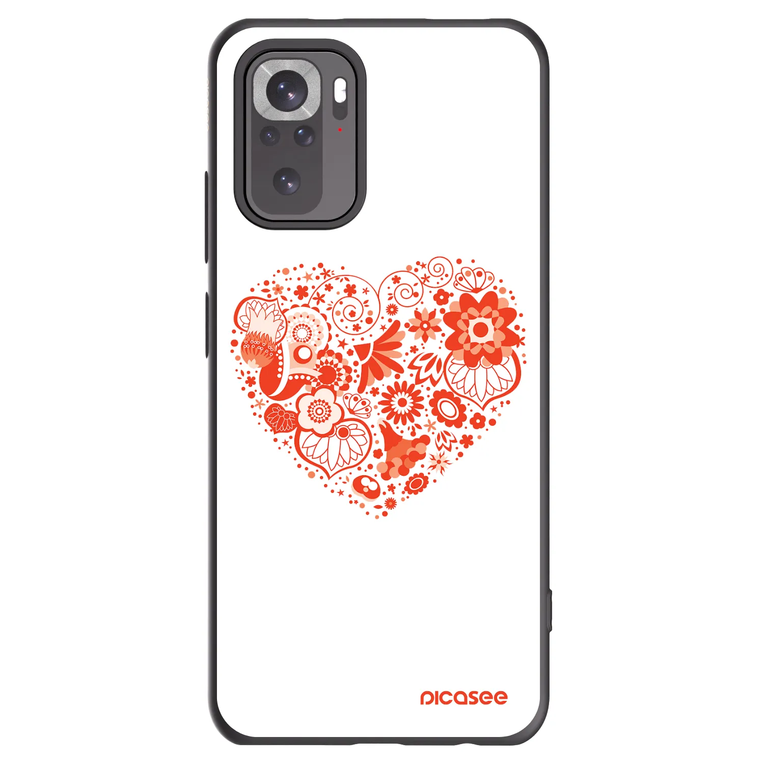 Picasee silikónový čierny obal pre Xiaomi Redmi Note 10 - Veľké srdce