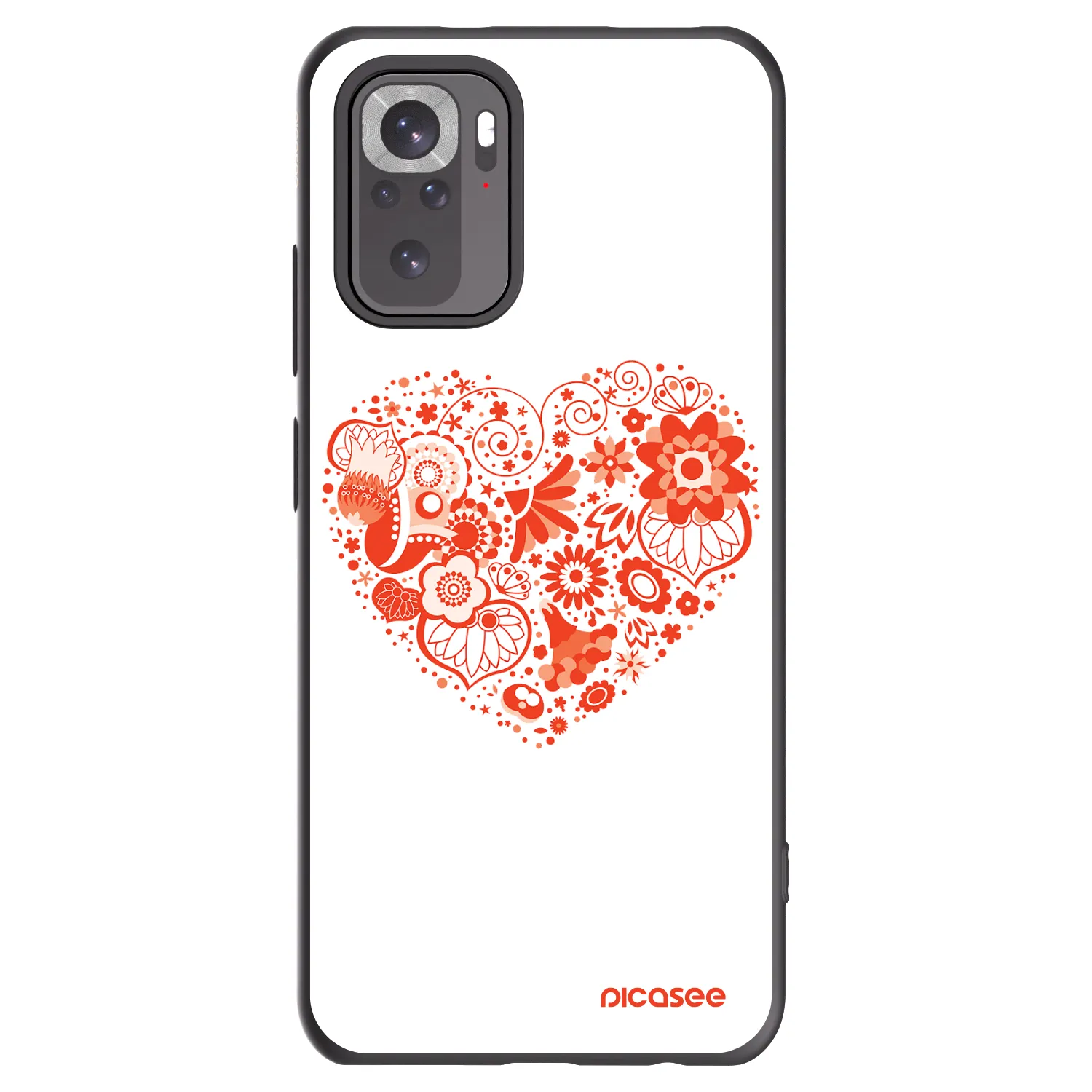 Picasee silikónový čierny obal pre Xiaomi Redmi Note 10S - Veľké srdce