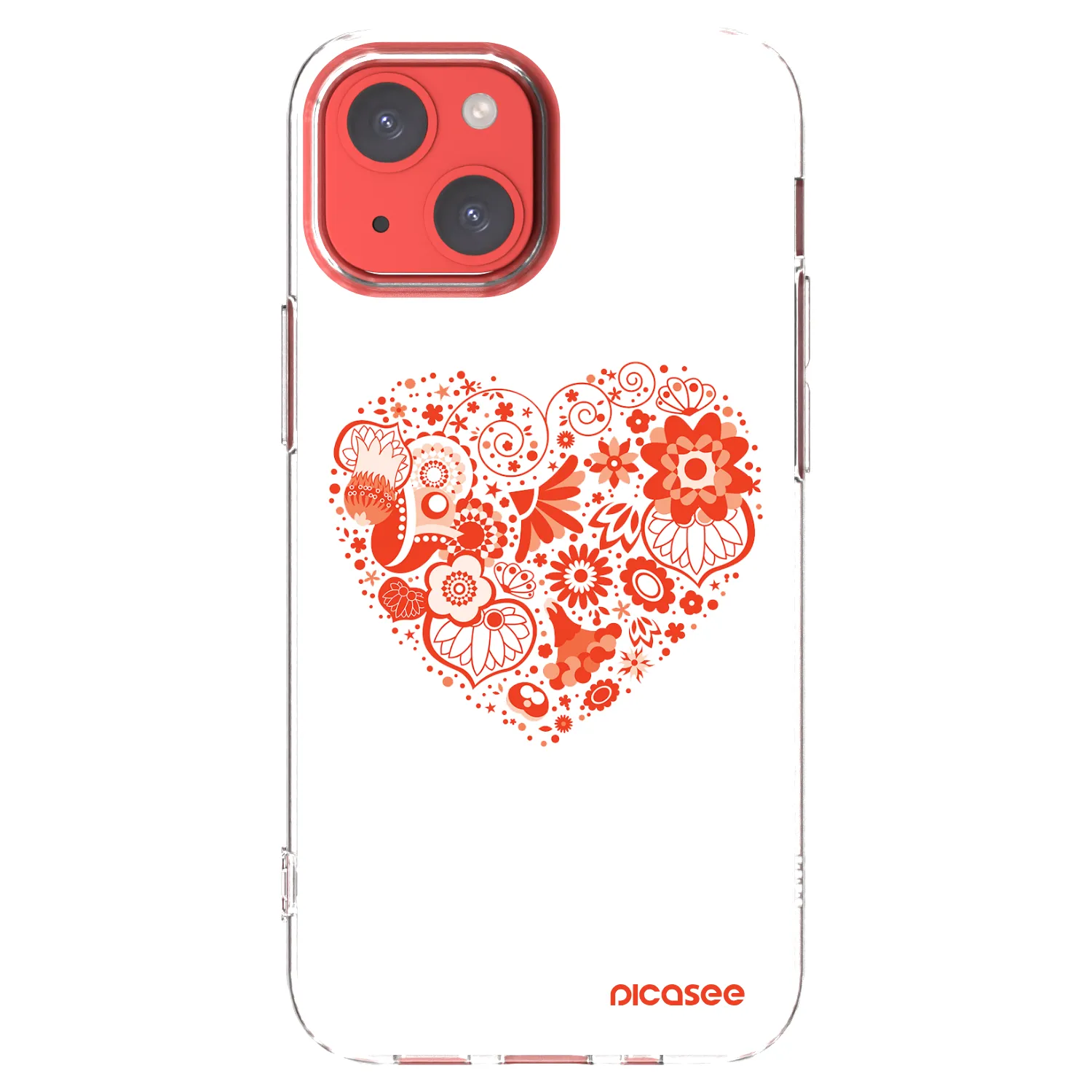 Picasee silikónový prehľadný obal pre Apple iPhone 13 mini - Veľké srdce