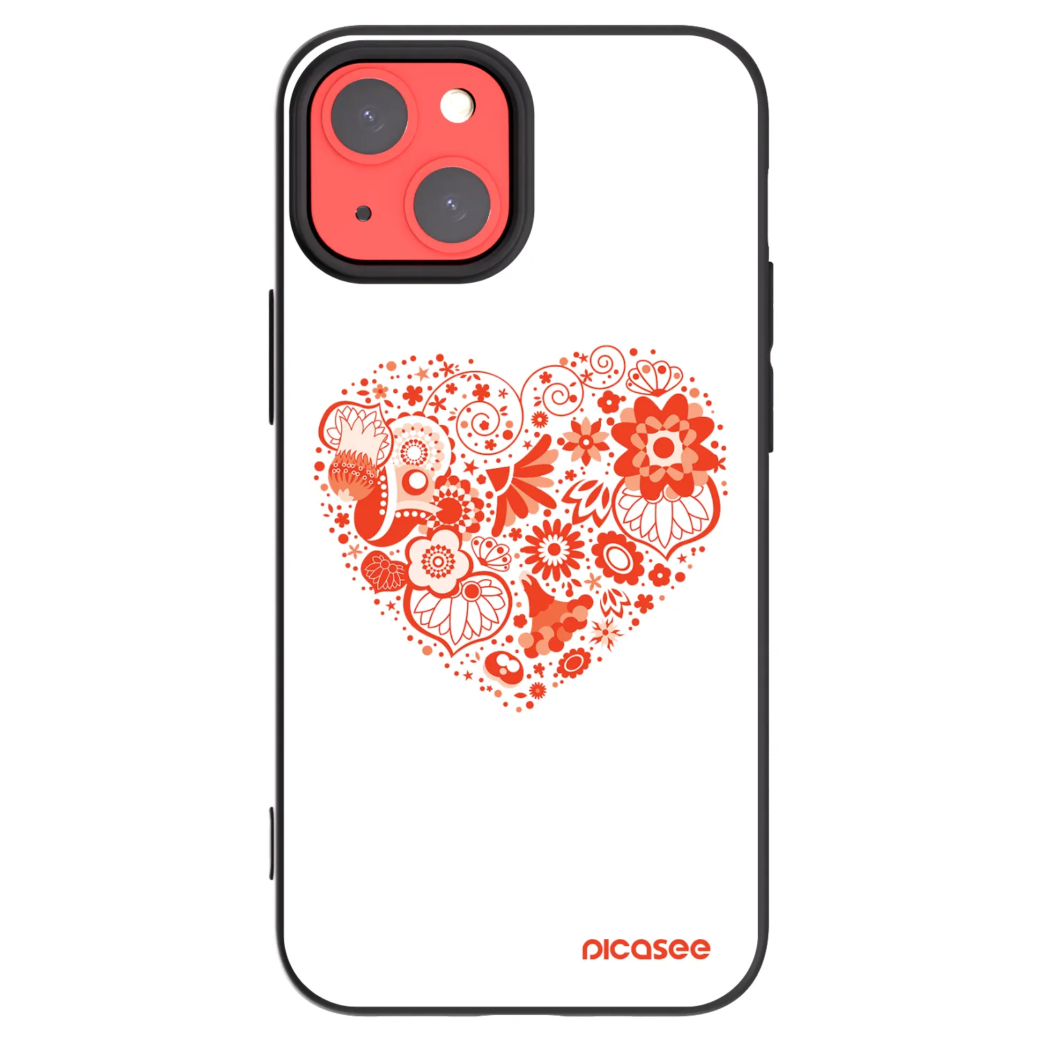 Picasee silikónový čierny obal pre Apple iPhone 13 mini - Veľké srdce