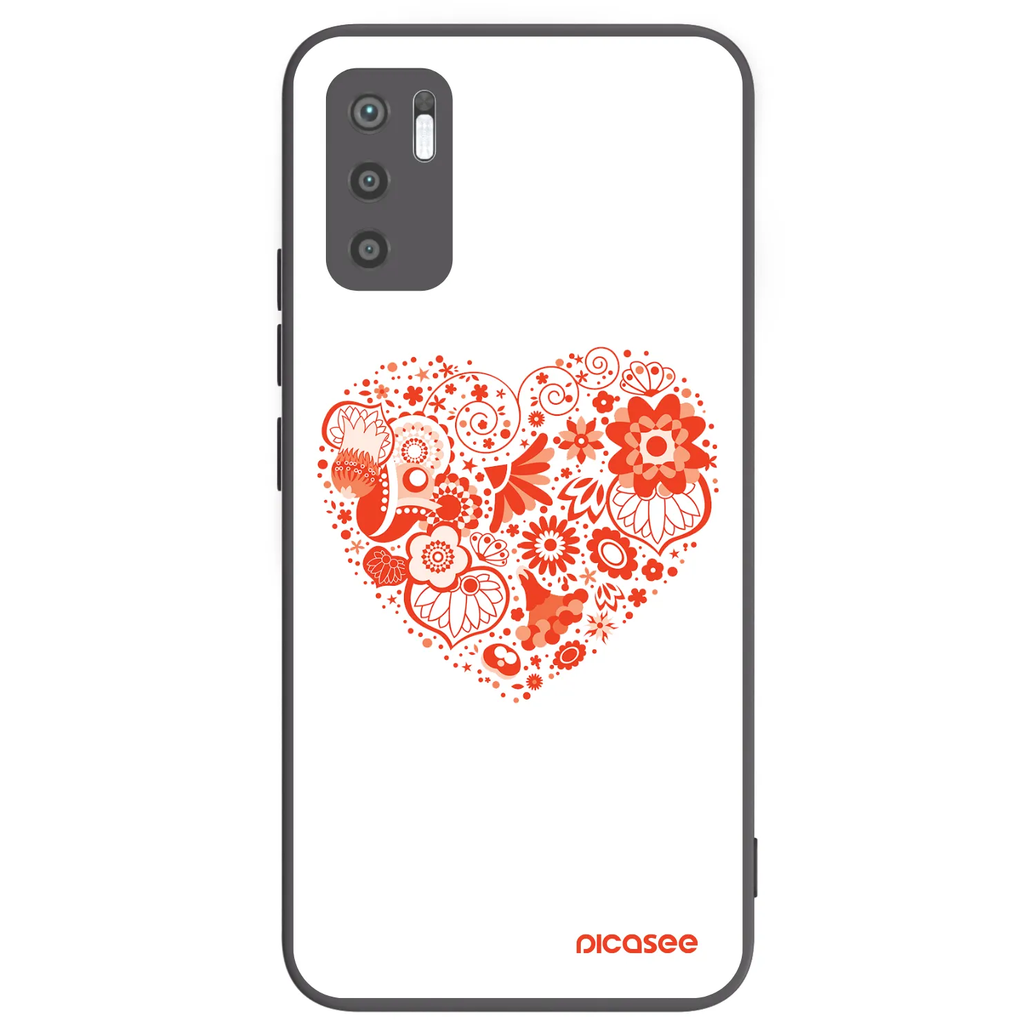 Picasee silikónový čierny obal pre Xiaomi Redmi Note 10 5G - Veľké srdce