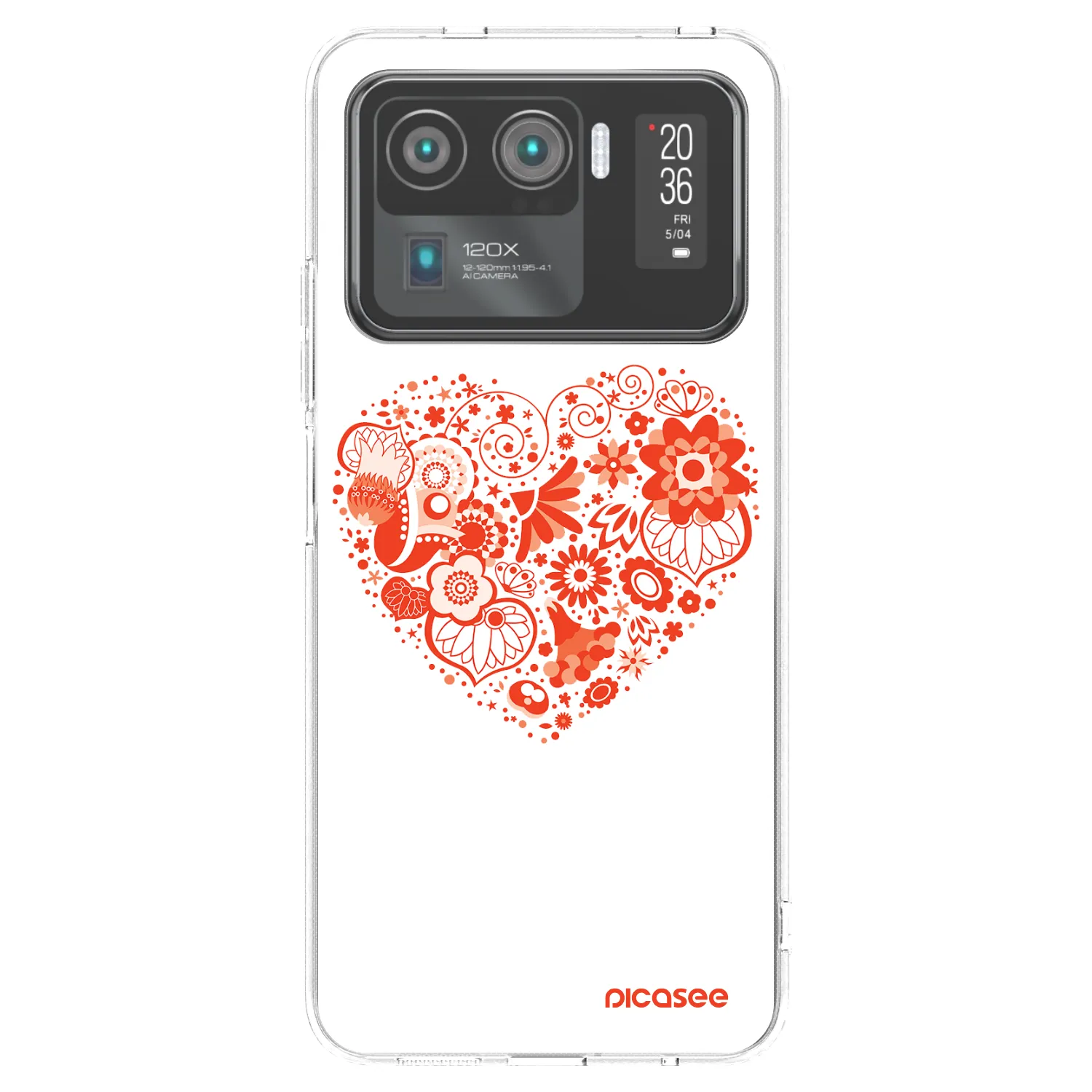 Picasee silikónový prehľadný obal pre Xiaomi Mi 11 Ultra - Veľké srdce