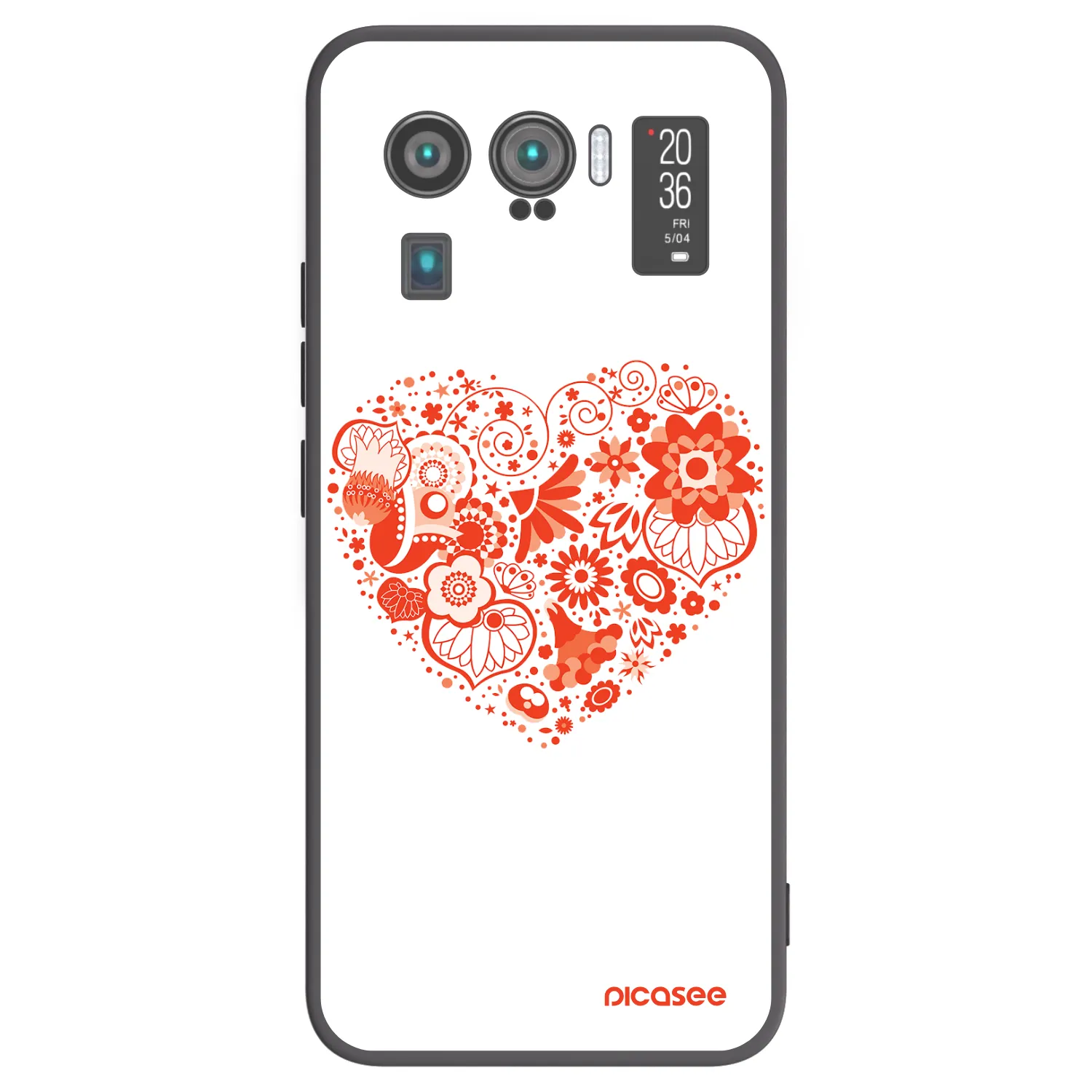 Picasee silikónový čierny obal pre Xiaomi Mi 11 Ultra - Veľké srdce