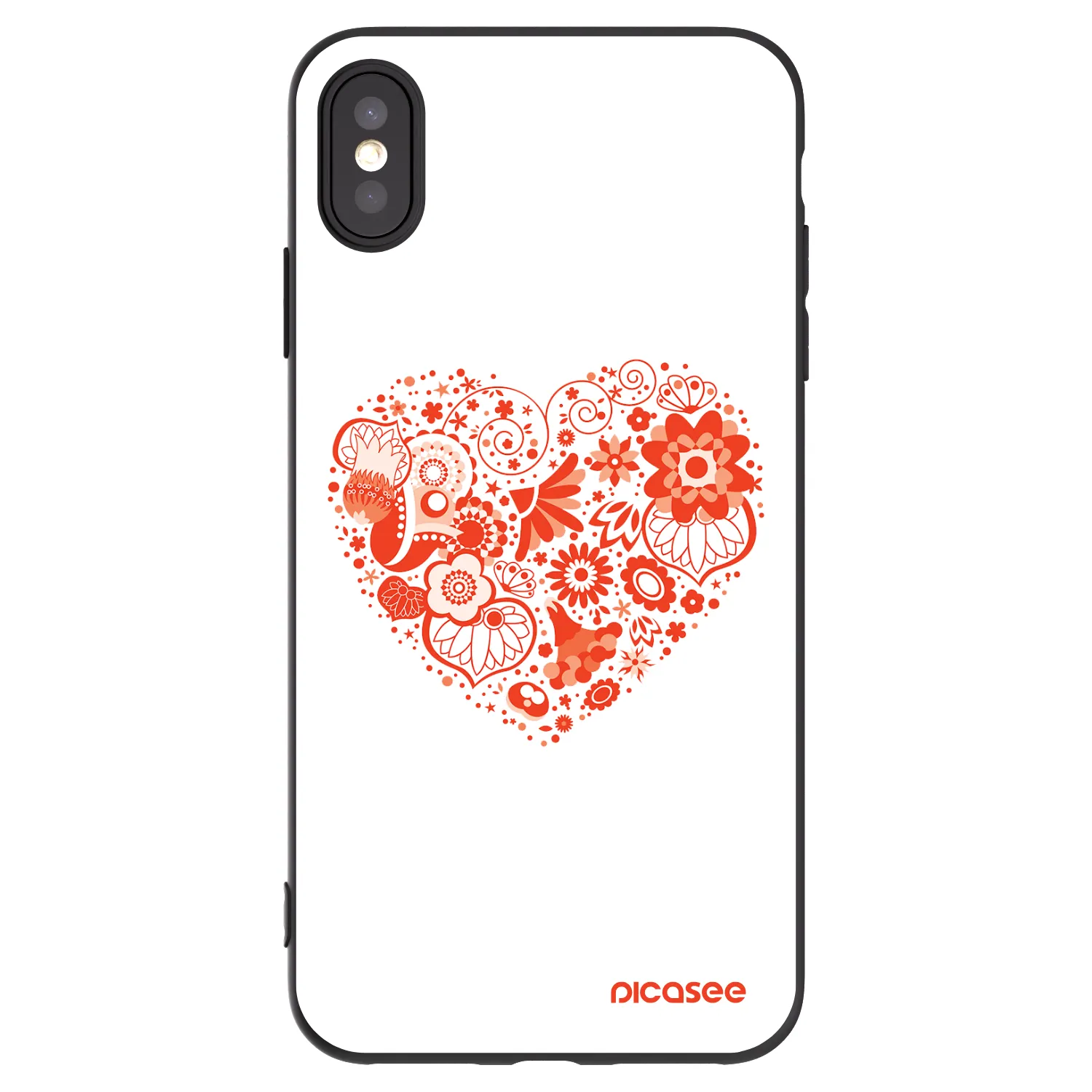 Picasee silikónový čierny obal pre Apple iPhone XS Max - Veľké srdce