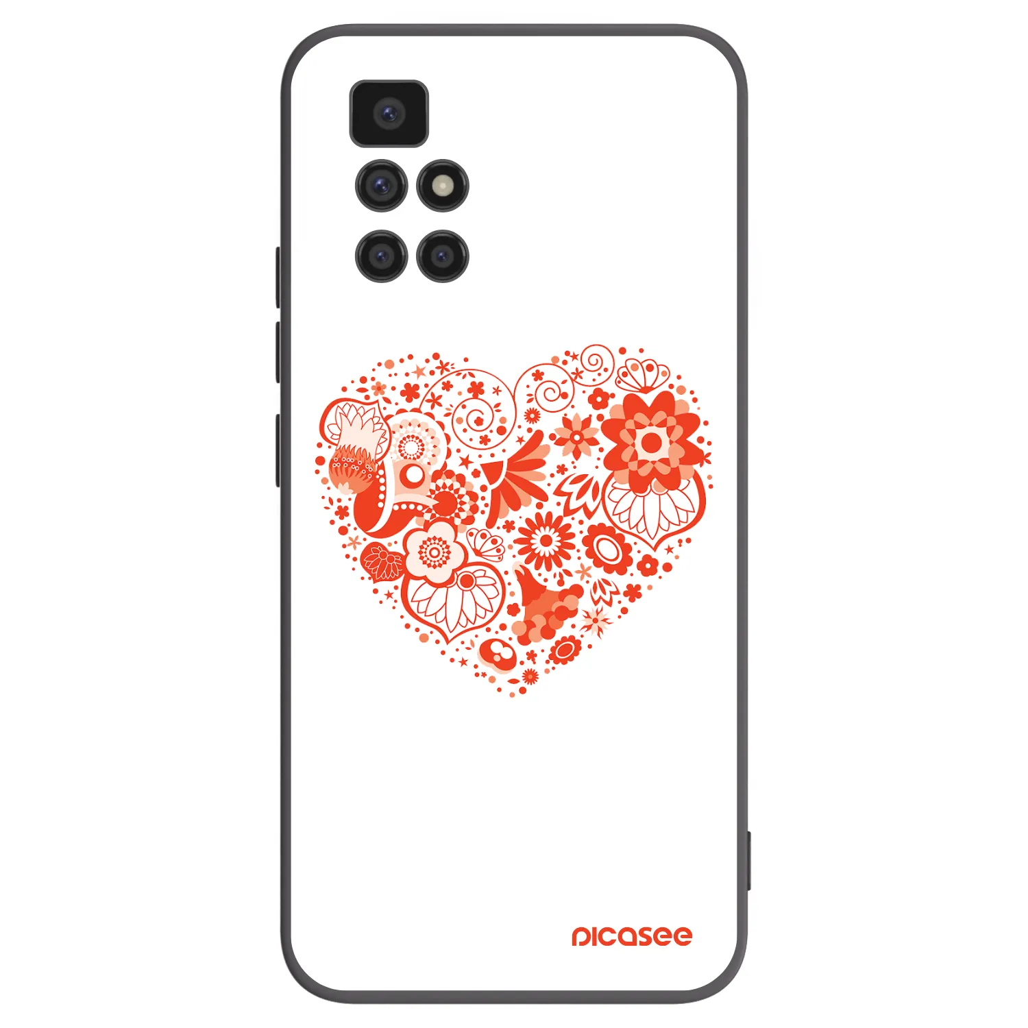 Picasee silikónový čierny obal pre Xiaomi Redmi 10 - Veľké srdce