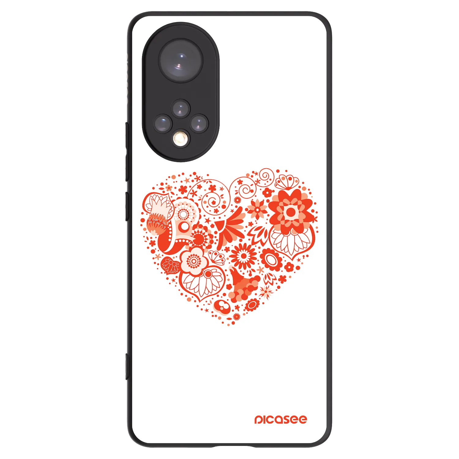 Picasee silikónový čierny obal pre Honor 50 5G - Veľké srdce