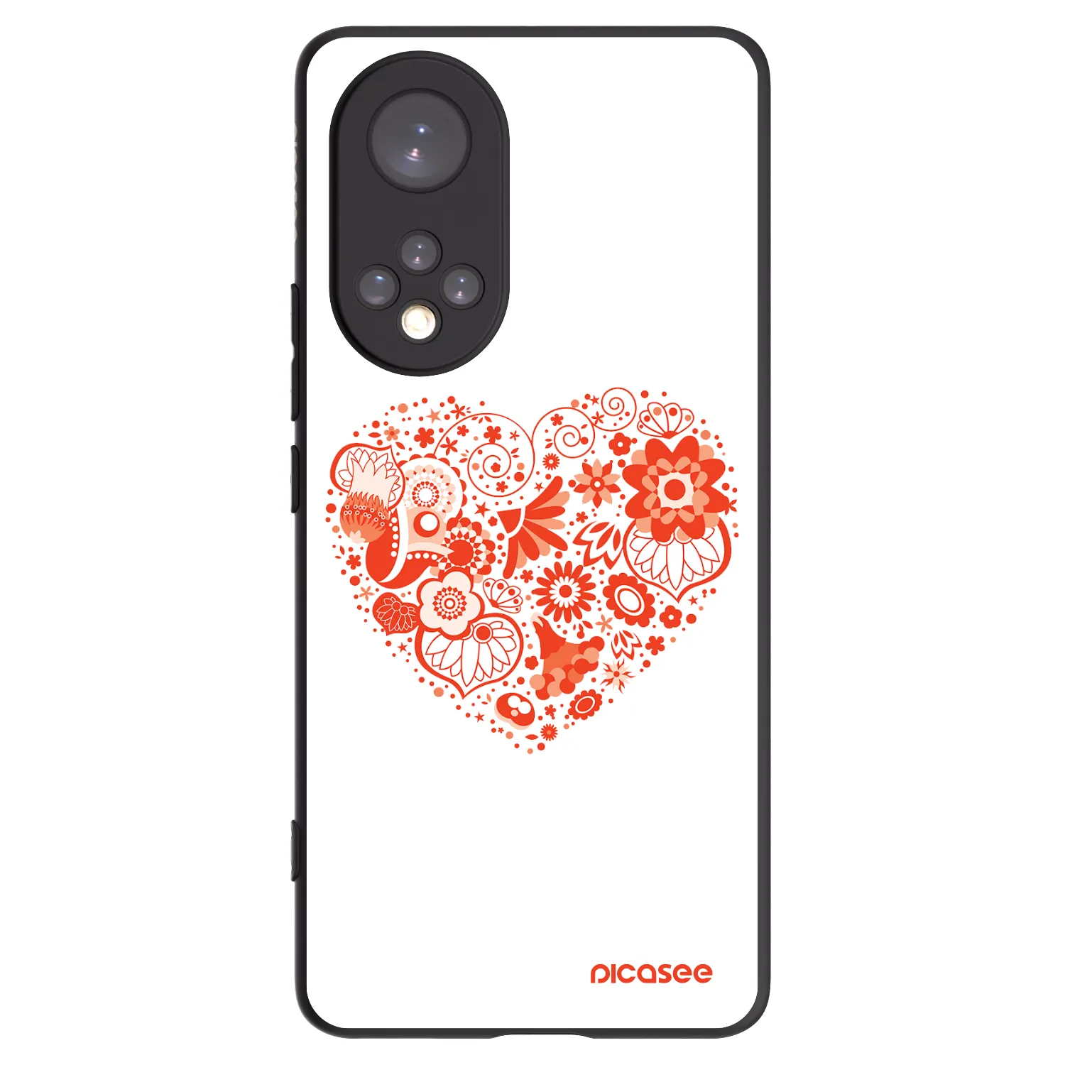 Picasee silikónový čierny obal pre Huawei Nova 9 - Veľké srdce