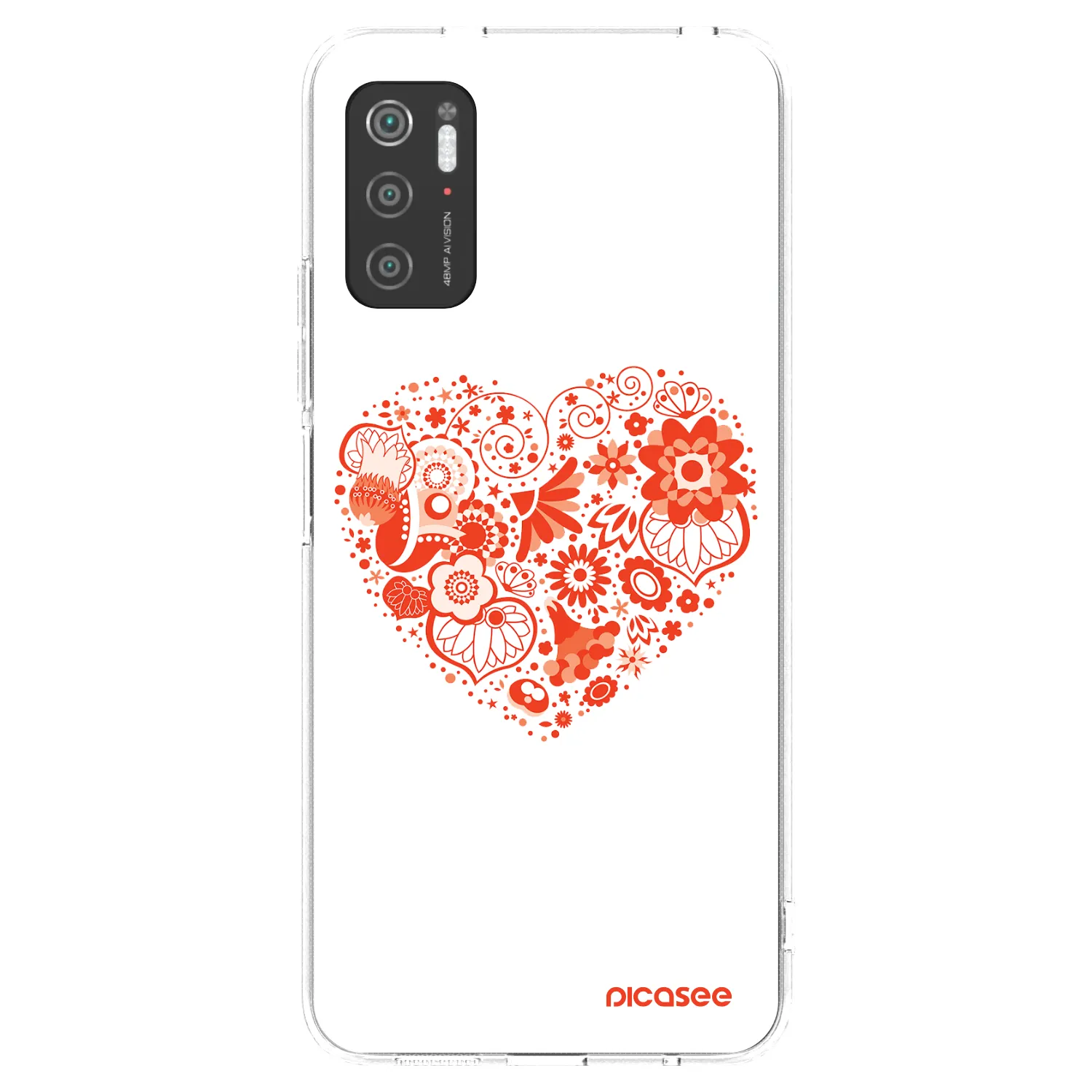 Picasee silikónový prehľadný obal pre Xiaomi Poco M3 Pro 5G - Veľké srdce