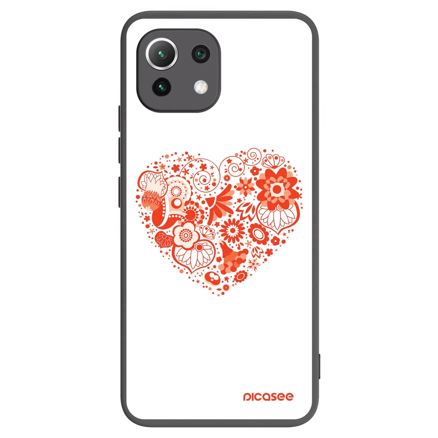 Picasee silikónový čierny obal pre Xiaomi 11 Lite 5G NE - Veľké srdce