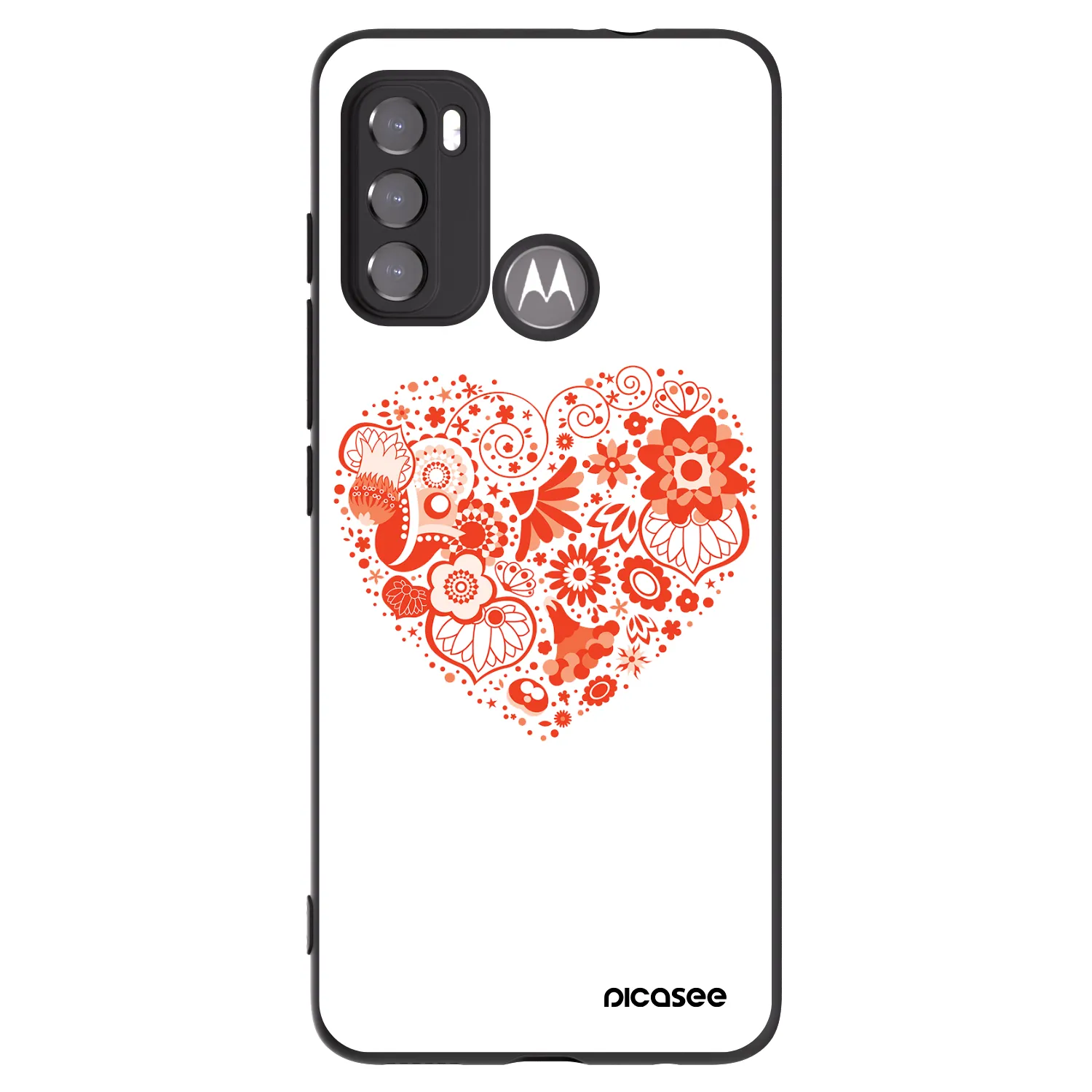 Picasee silikónový čierny obal pre Motorola Moto G60 - Veľké srdce