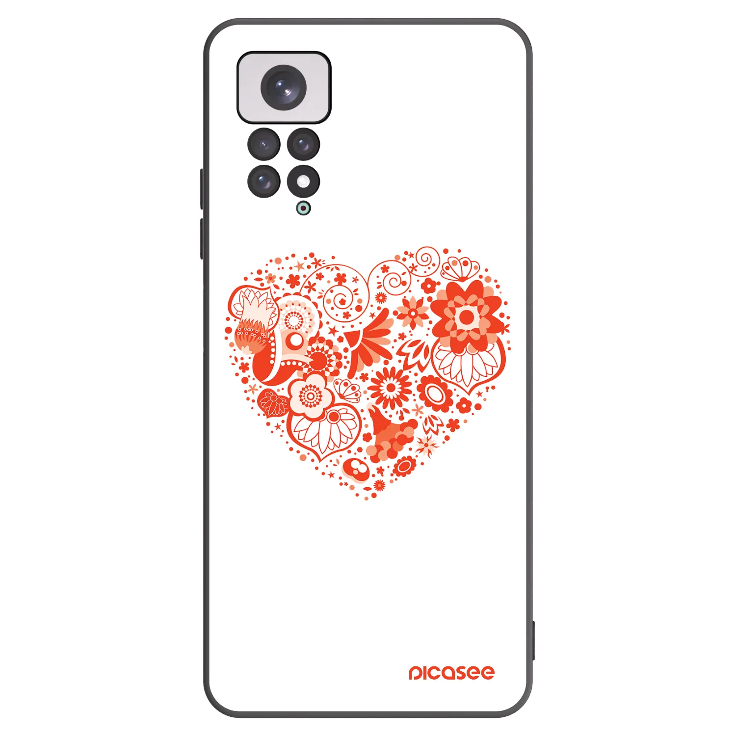 Picasee silikónový čierny obal pre Xiaomi Redmi Note 11 - Veľké srdce