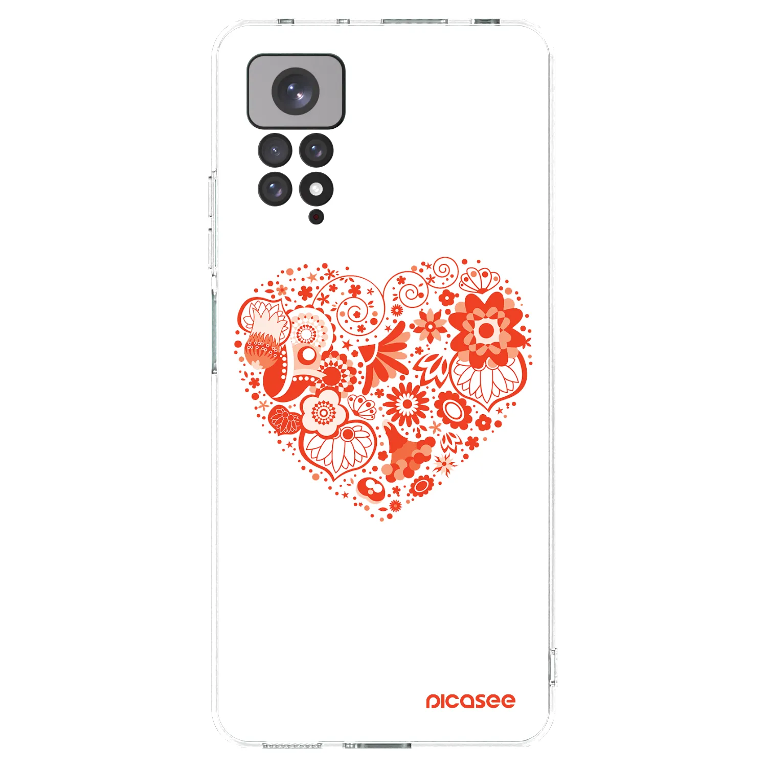 Picasee silikónový prehľadný obal pre Xiaomi Redmi Note 11 - Veľké srdce