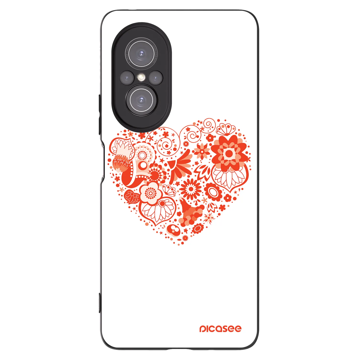 Picasee silikónový čierny obal pre Huawei Nova 9 SE - Veľké srdce