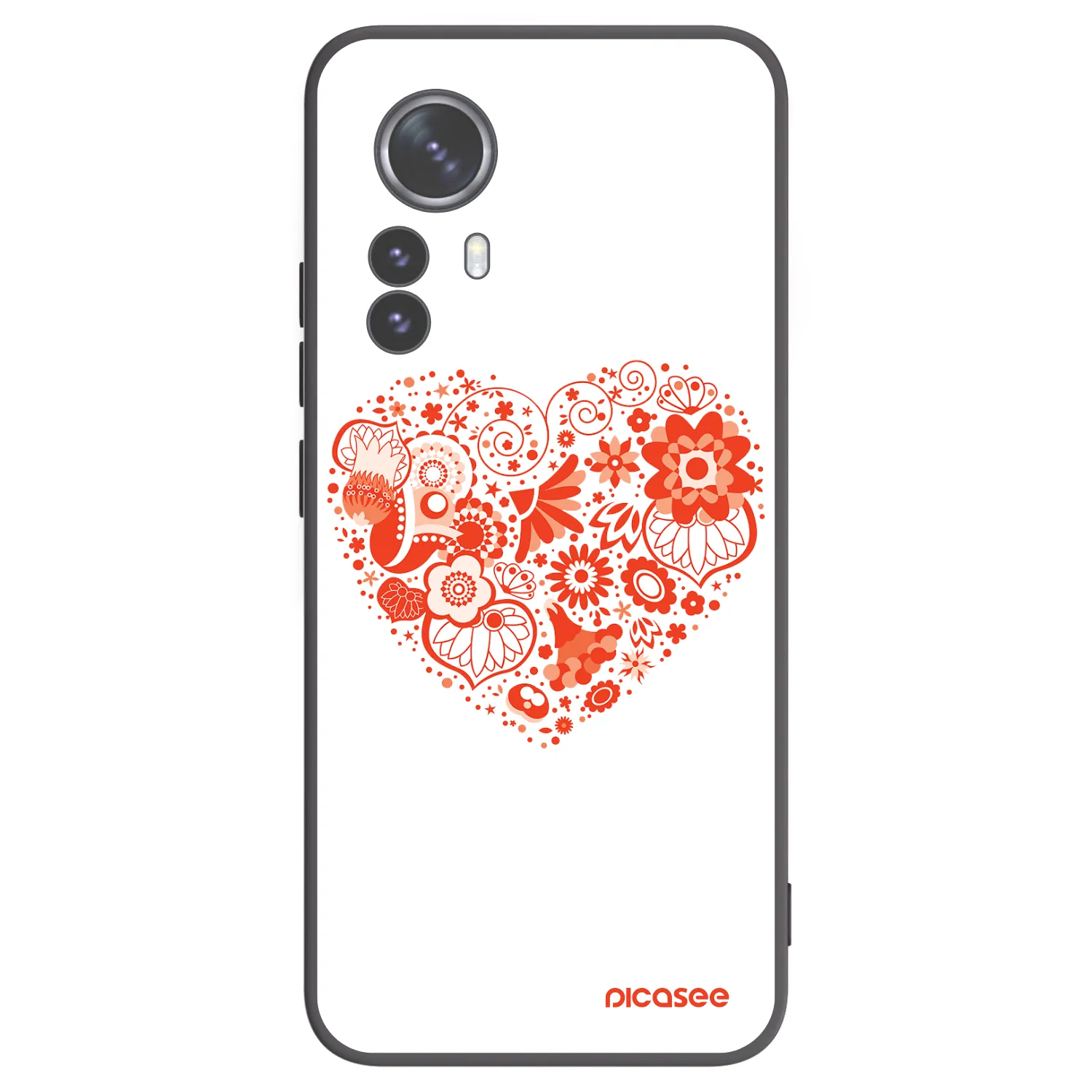Picasee silikónový čierny obal pre Xiaomi 12 Pro - Veľké srdce