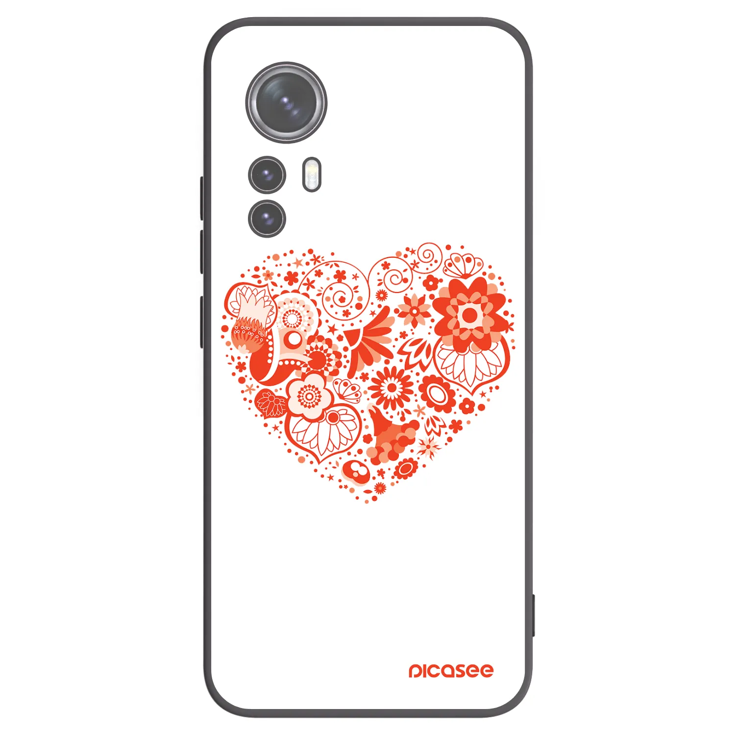 Picasee silikónový čierny obal pre Xiaomi 12X - Veľké srdce