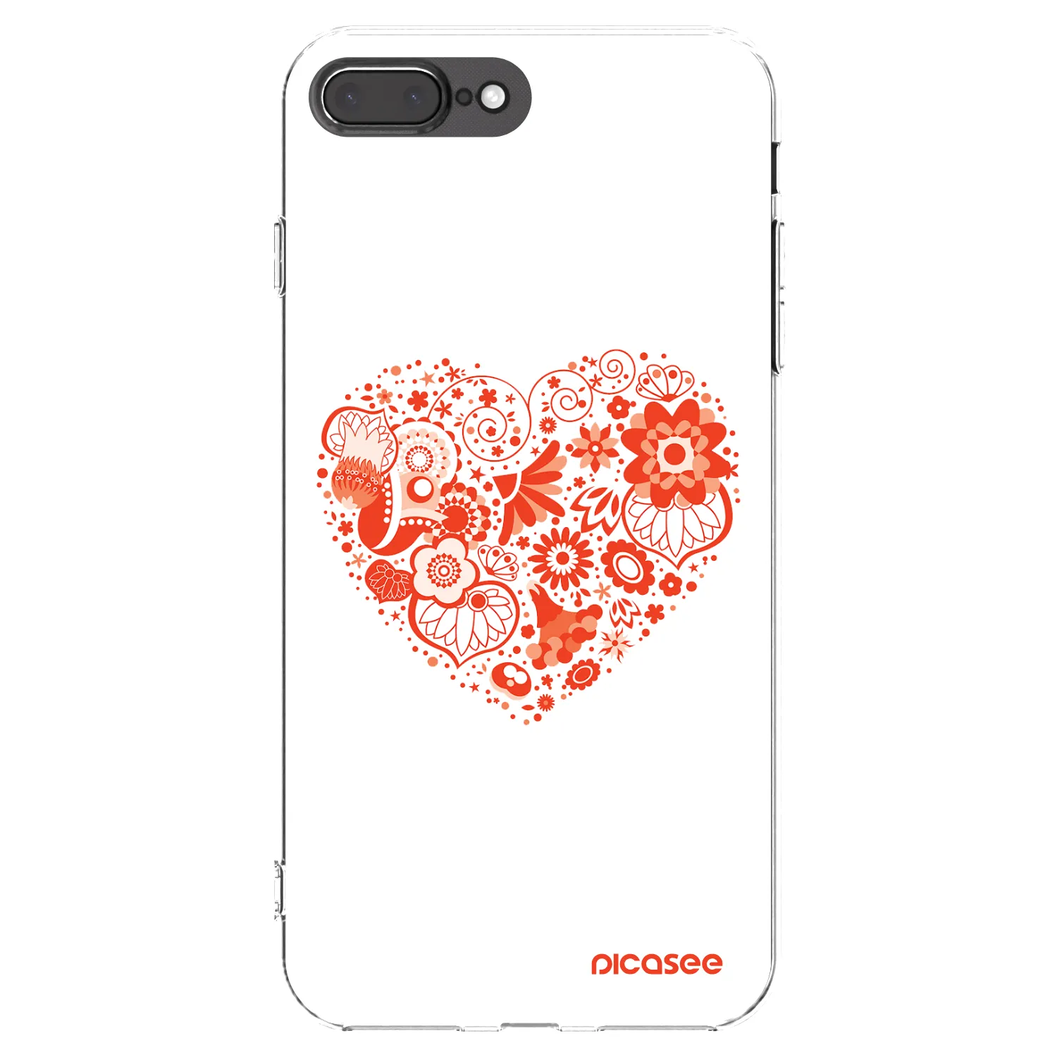 Picasee silikónový prehľadný obal pre Apple iPhone 8 Plus - Veľké srdce