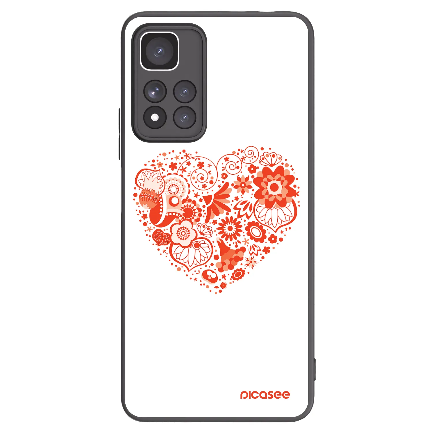 Picasee silikónový čierny obal pre Xiaomi Redmi Note 11 Pro+ 5G - Veľké srdce