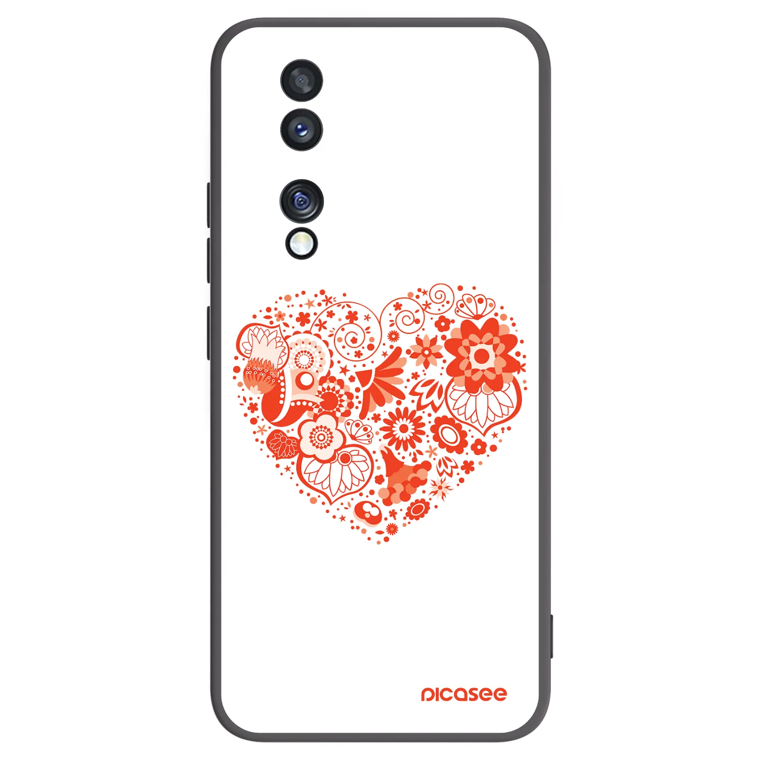 Picasee silikónový čierny obal pre Honor 70 - Veľké srdce