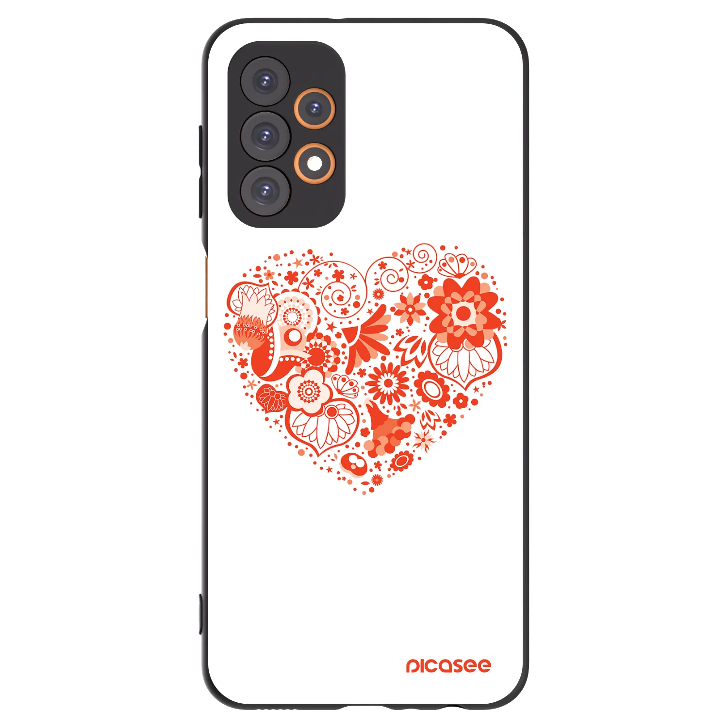 Picasee silikónový čierny obal pre Samsung Galaxy A23 A235F 4G - Veľké srdce