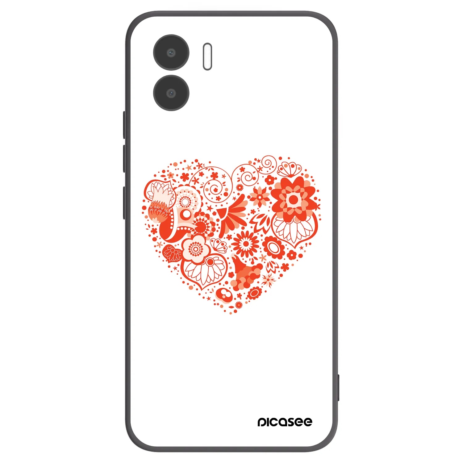 Picasee silikónový čierny obal pre Xiaomi Redmi A1 - Veľké srdce