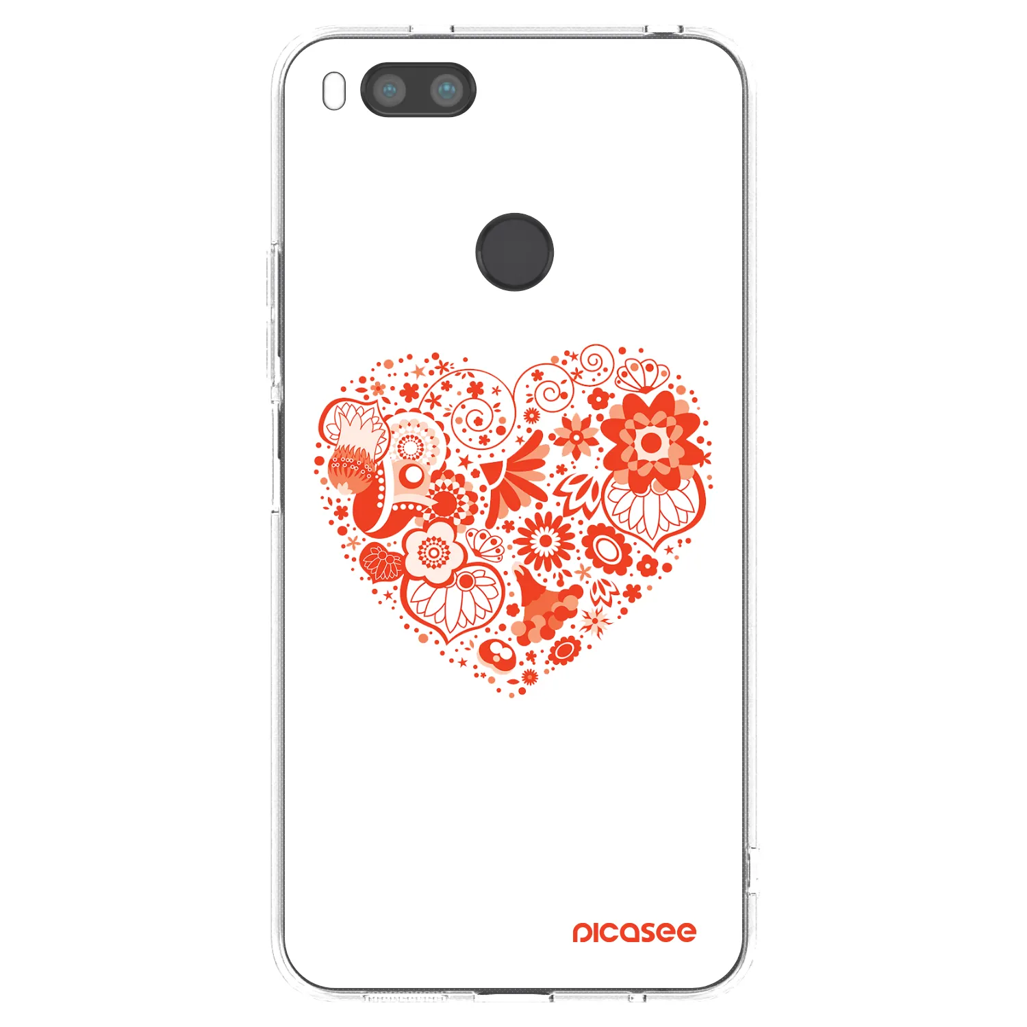 Picasee silikónový prehľadný obal pre Xiaomi Redmi A1 - Veľké srdce
