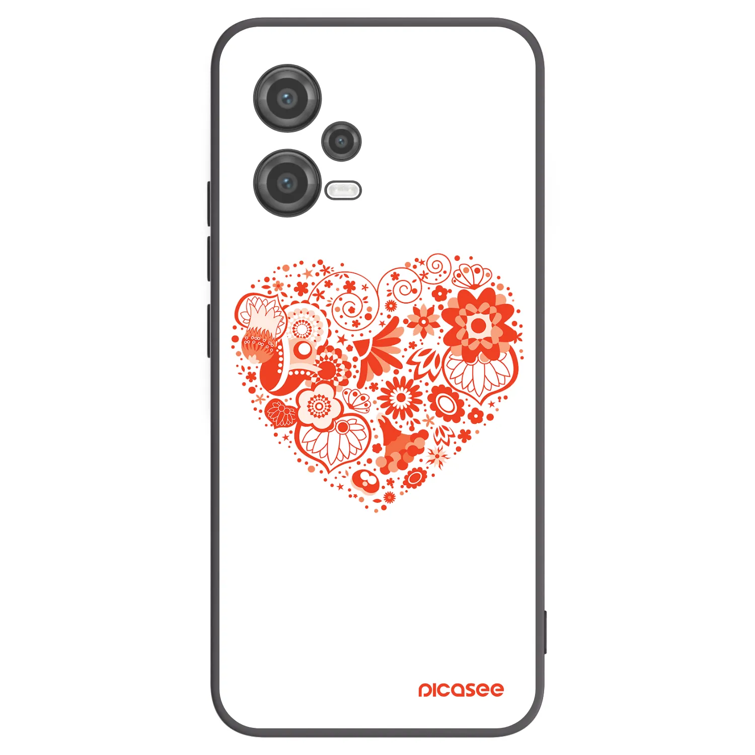 Picasee silikónový čierny obal pre Xiaomi Poco X5 - Veľké srdce