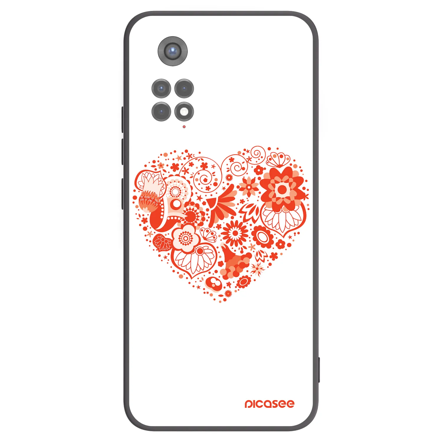 Picasee silikónový čierny obal pre Xiaomi Redmi Note 11S 5G - Veľké srdce