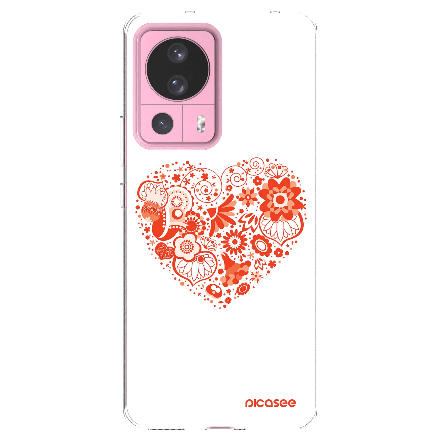 Picasee silikónový prehľadný obal pre Xiaomi 13 Lite - Veľké srdce