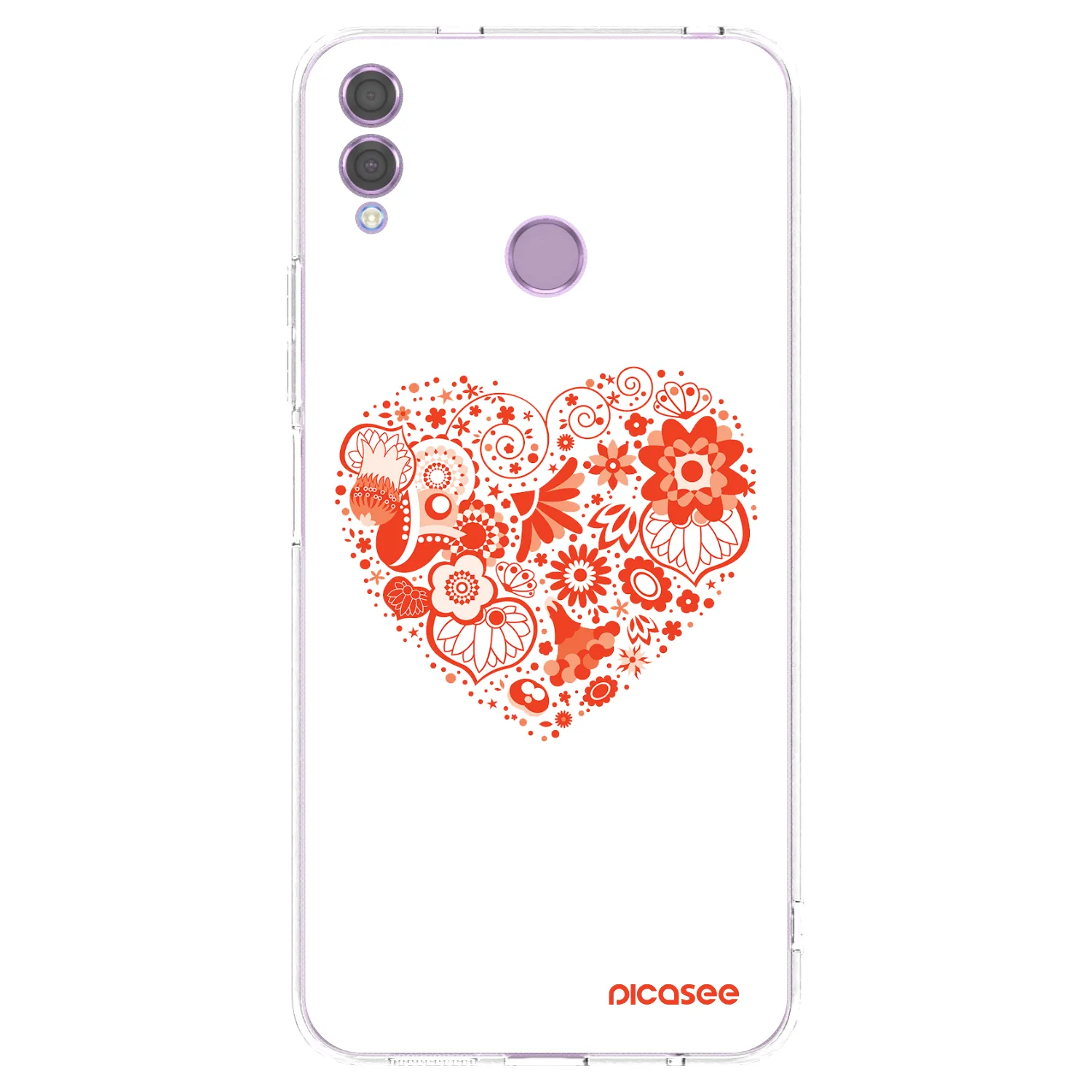 Picasee silikónový prehľadný obal pre Honor 8X - Veľké srdce