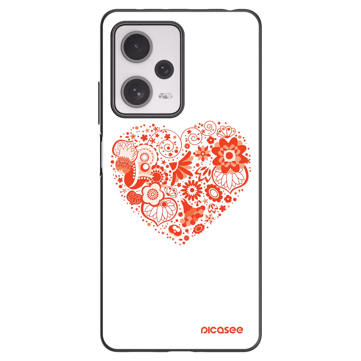 Picasee silikónový čierny obal pre Xiaomi Redmi Note 12 Pro+ 5G - Veľké srdce