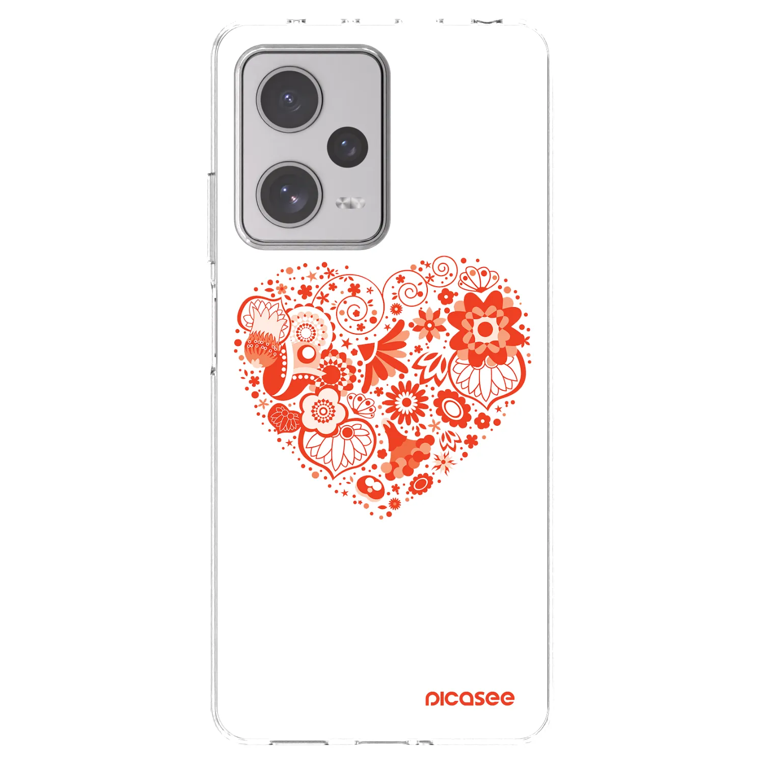 Picasee silikónový prehľadný obal pre Xiaomi Redmi Note 12 Pro+ 5G - Veľké srdce