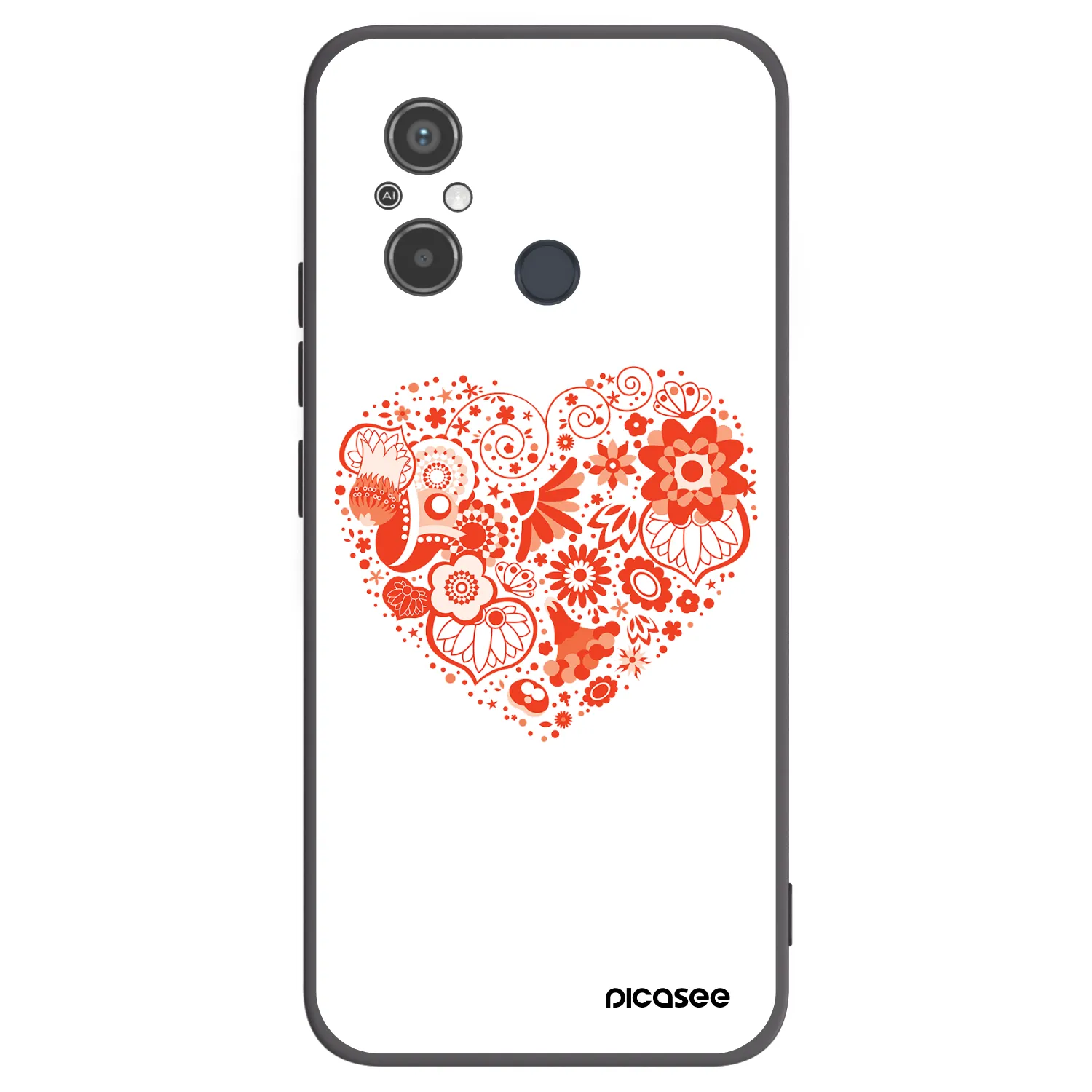 Picasee silikónový čierny obal pre Xiaomi Redmi 12C - Veľké srdce