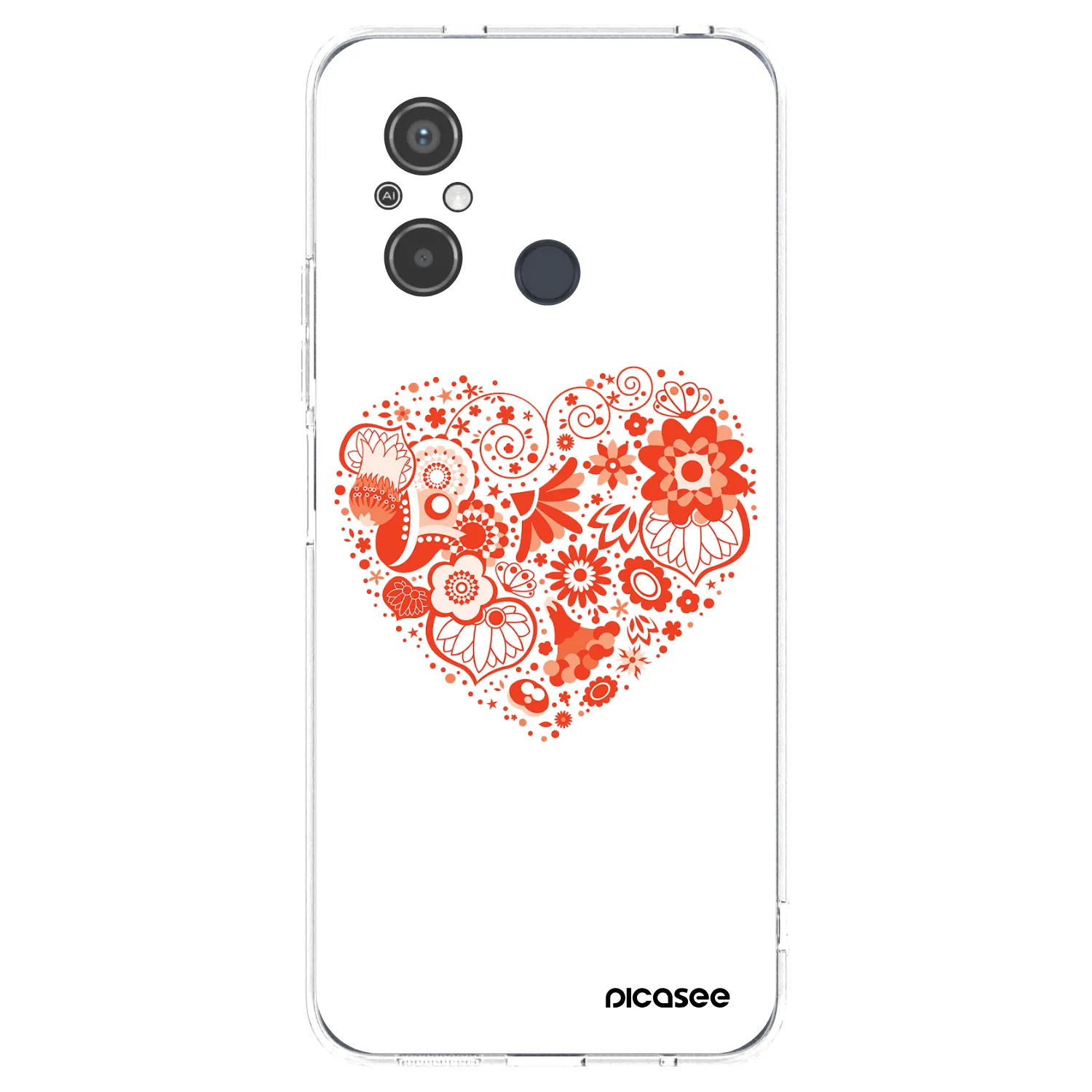 Picasee silikónový prehľadný obal pre Xiaomi Redmi 12C - Veľké srdce