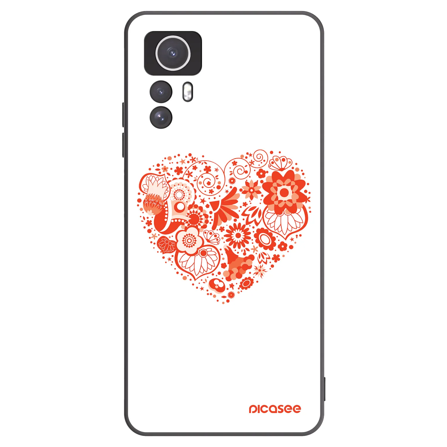 Picasee silikónový čierny obal pre Xiaomi Redmi Note 12S - Veľké srdce