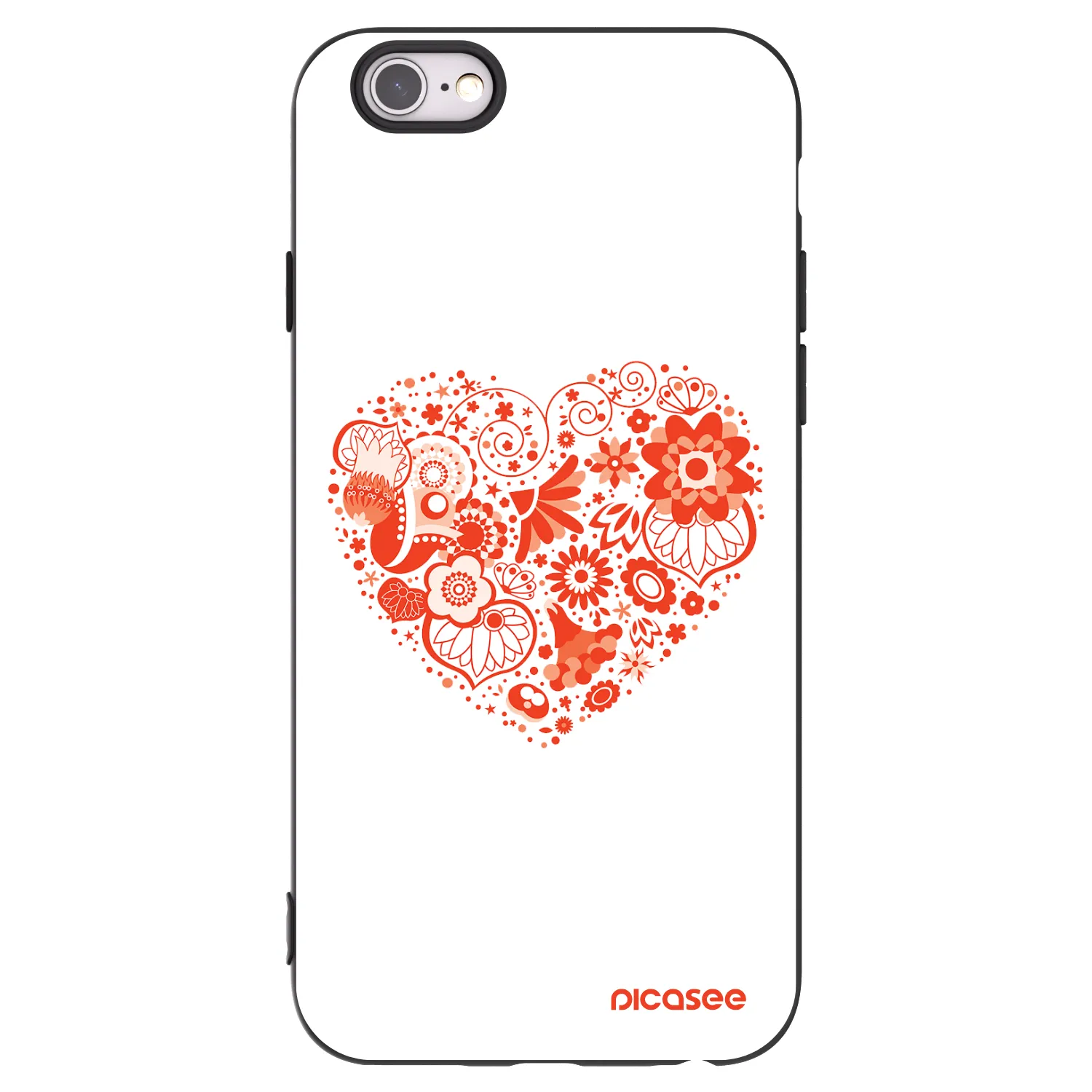 Picasee silikónový čierny obal pre Apple iPhone 6/6S - Veľké srdce