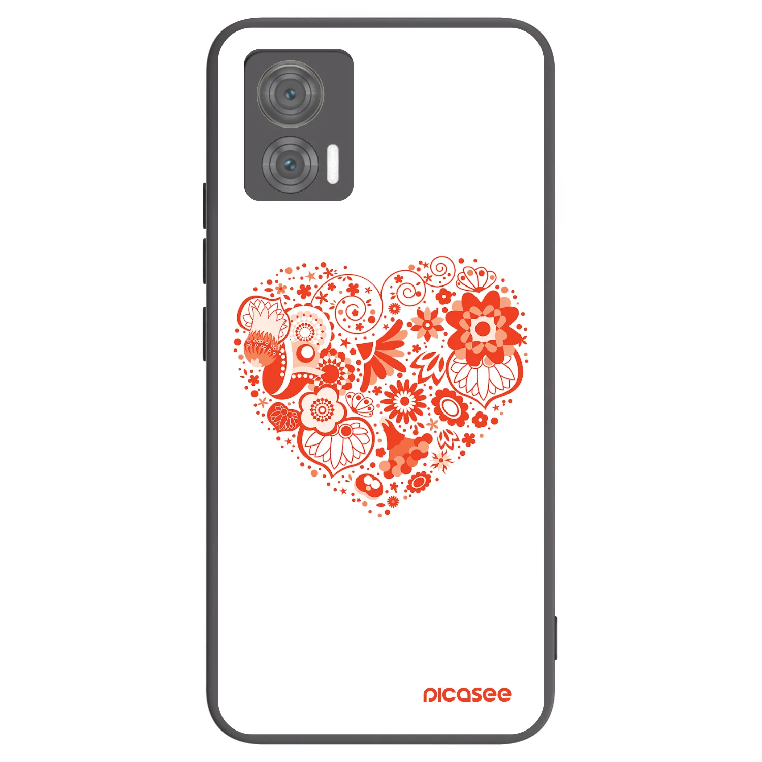 Picasee silikónový čierny obal pre Motorola Edge 30 Neo - Veľké srdce