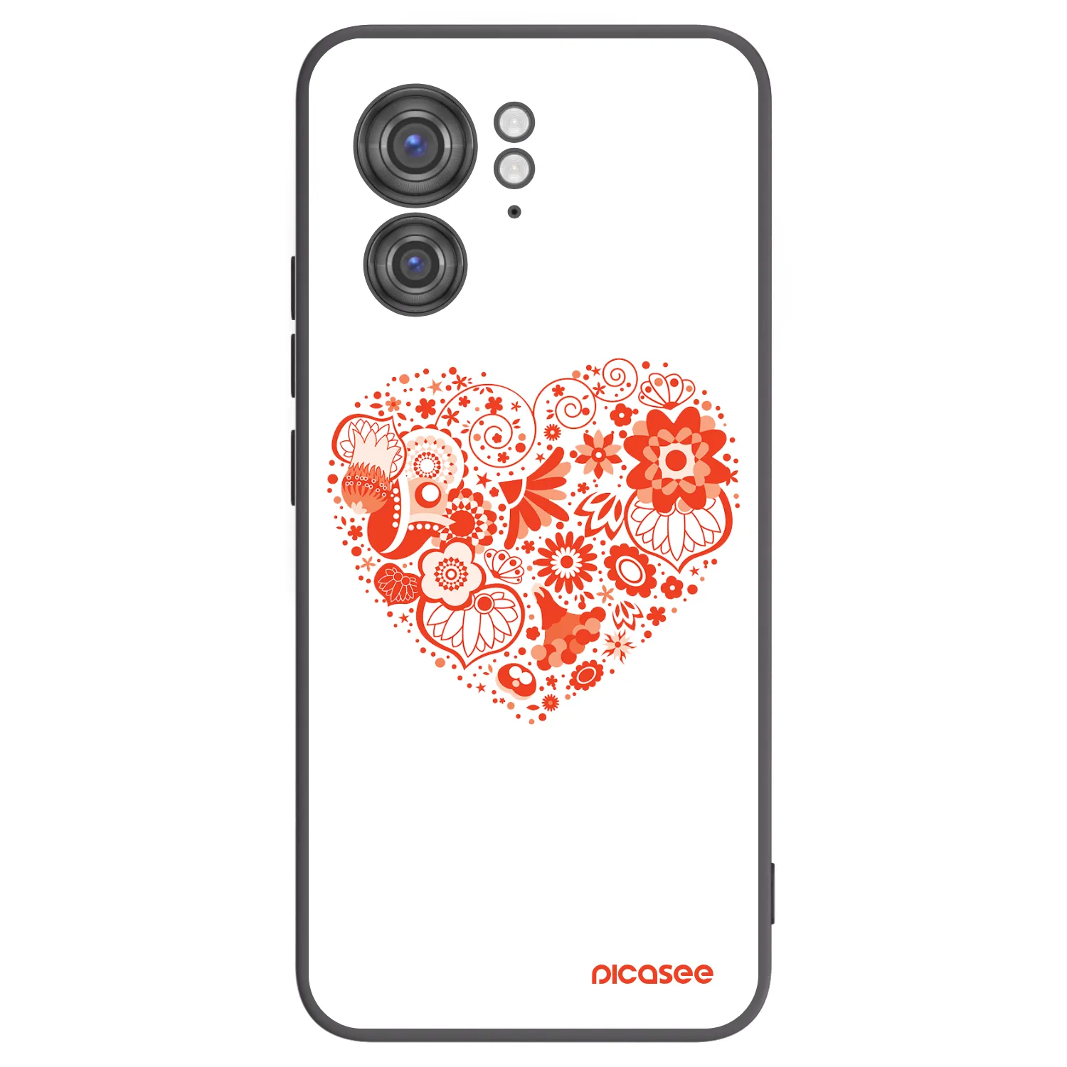 Picasee silikónový čierny obal pre Motorola Edge 40 - Veľké srdce