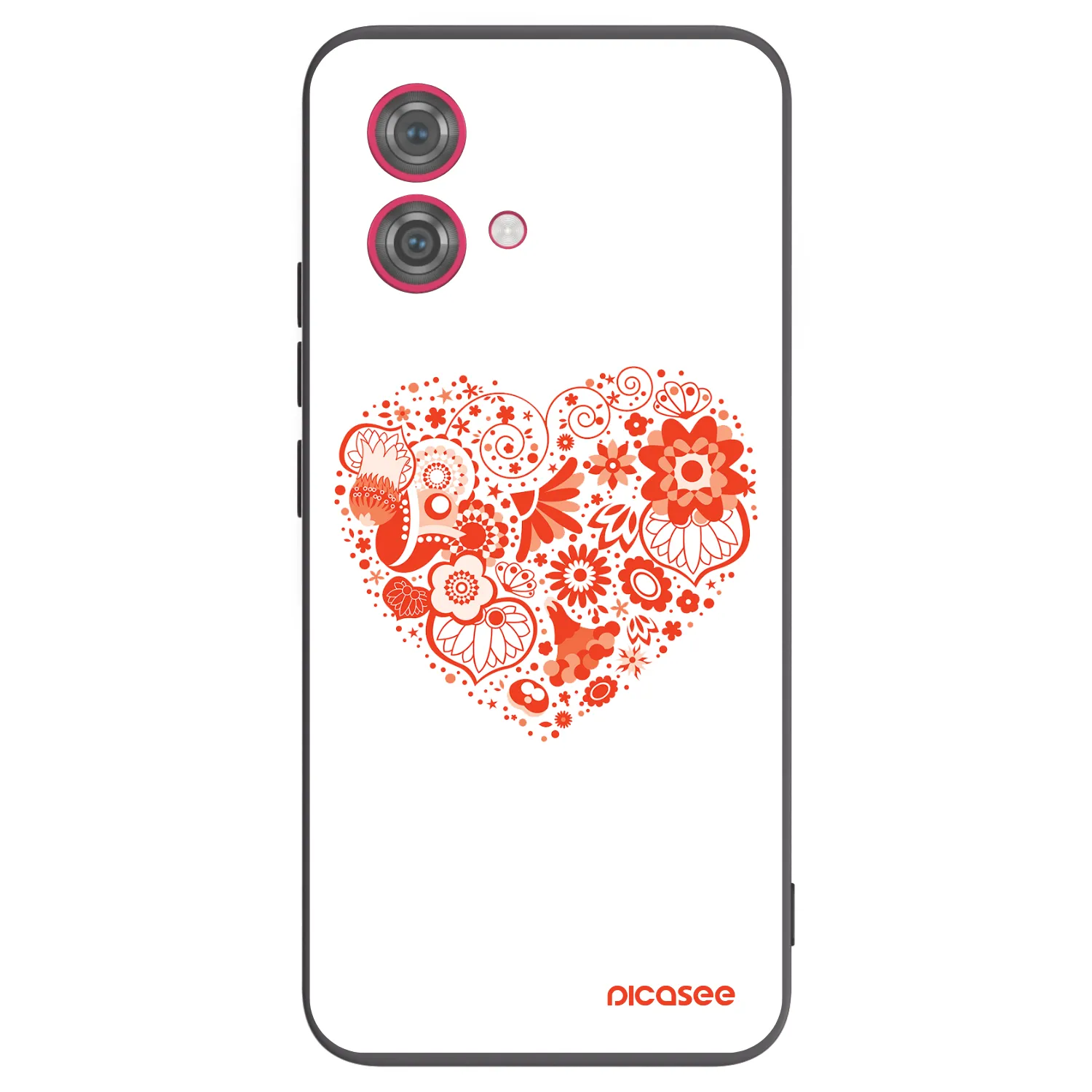 Picasee silikónový čierny obal pre Motorola Moto G84 5G - Veľké srdce