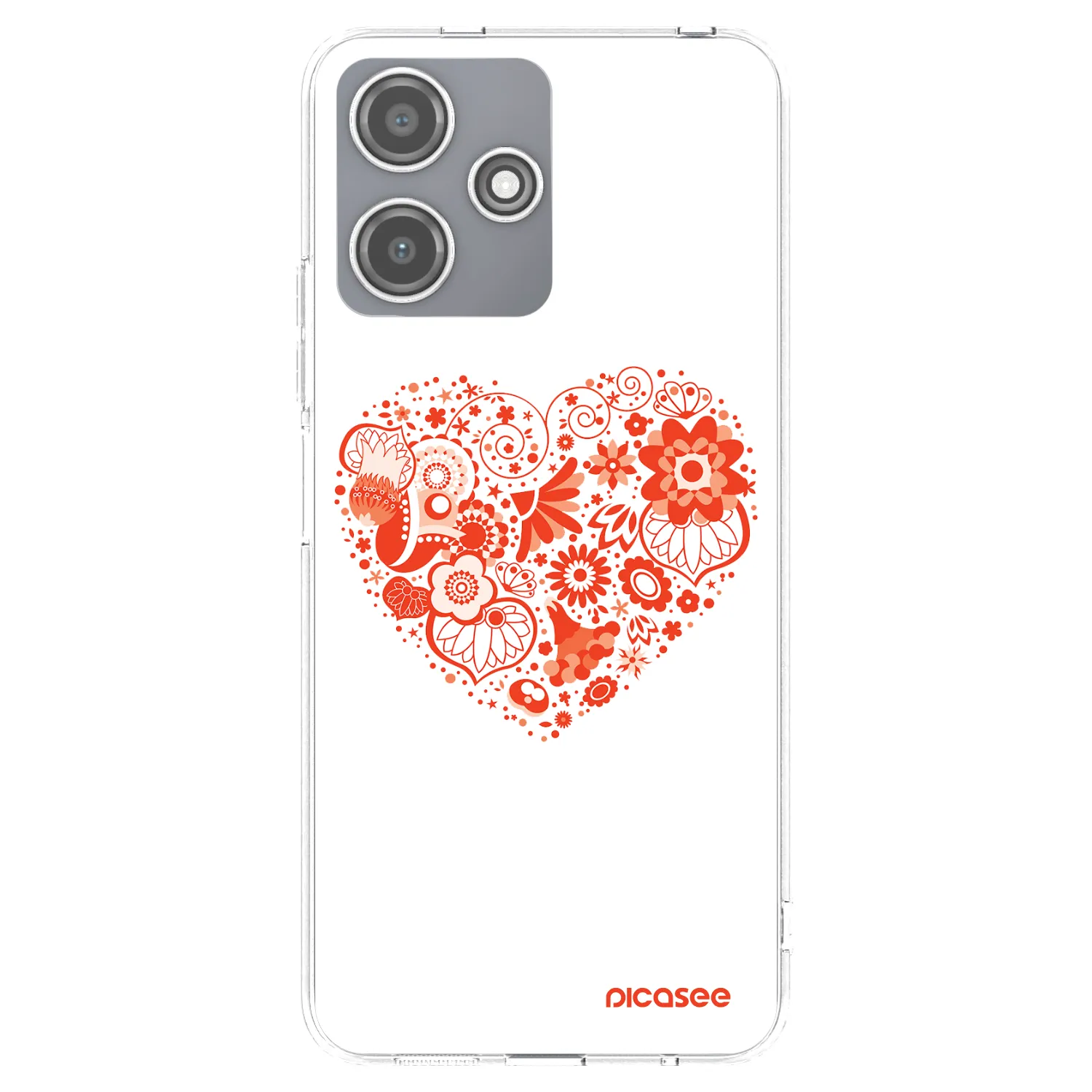 Picasee silikónový prehľadný obal pre Xiaomi Redmi 12 5G - Veľké srdce