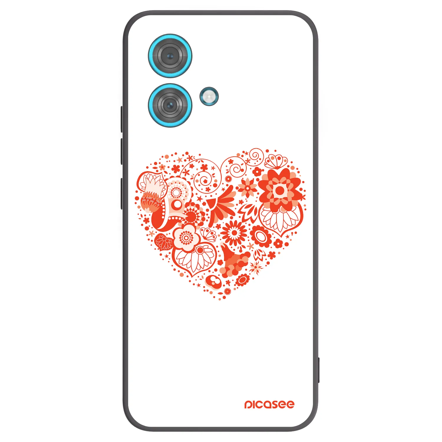 Picasee silikónový čierny obal pre Motorola Edge 40 Neo - Veľké srdce