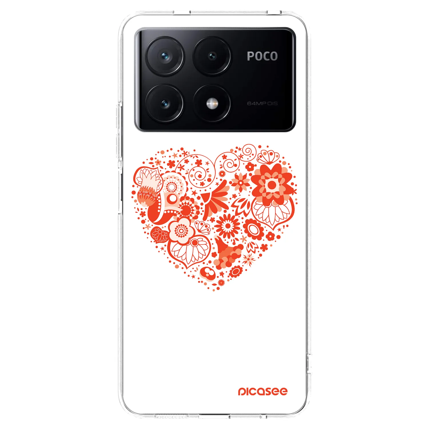 Picasee silikónový prehľadný obal pre Xiaomi Poco X6 Pro - Veľké srdce