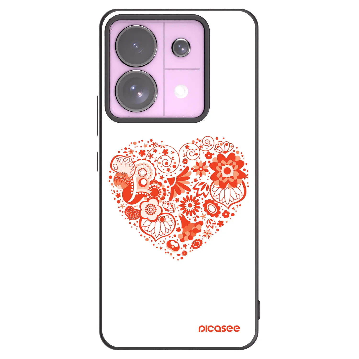 Picasee silikónový čierny obal pre Xiaomi Redmi Note 13 Pro 5G - Veľké srdce