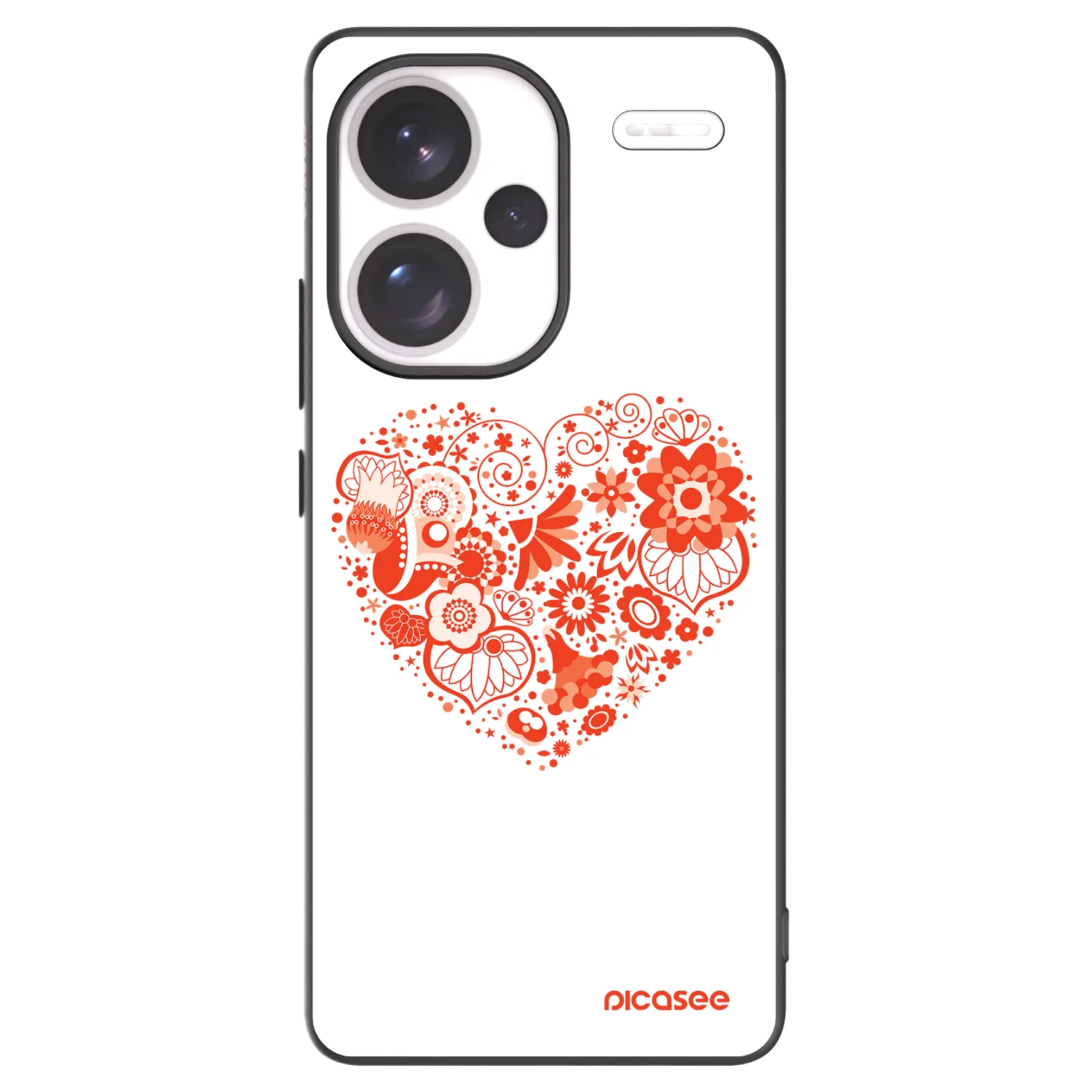 Picasee silikónový čierny obal pre Xiaomi Redmi Note 13 Pro+ 5G - Veľké srdce