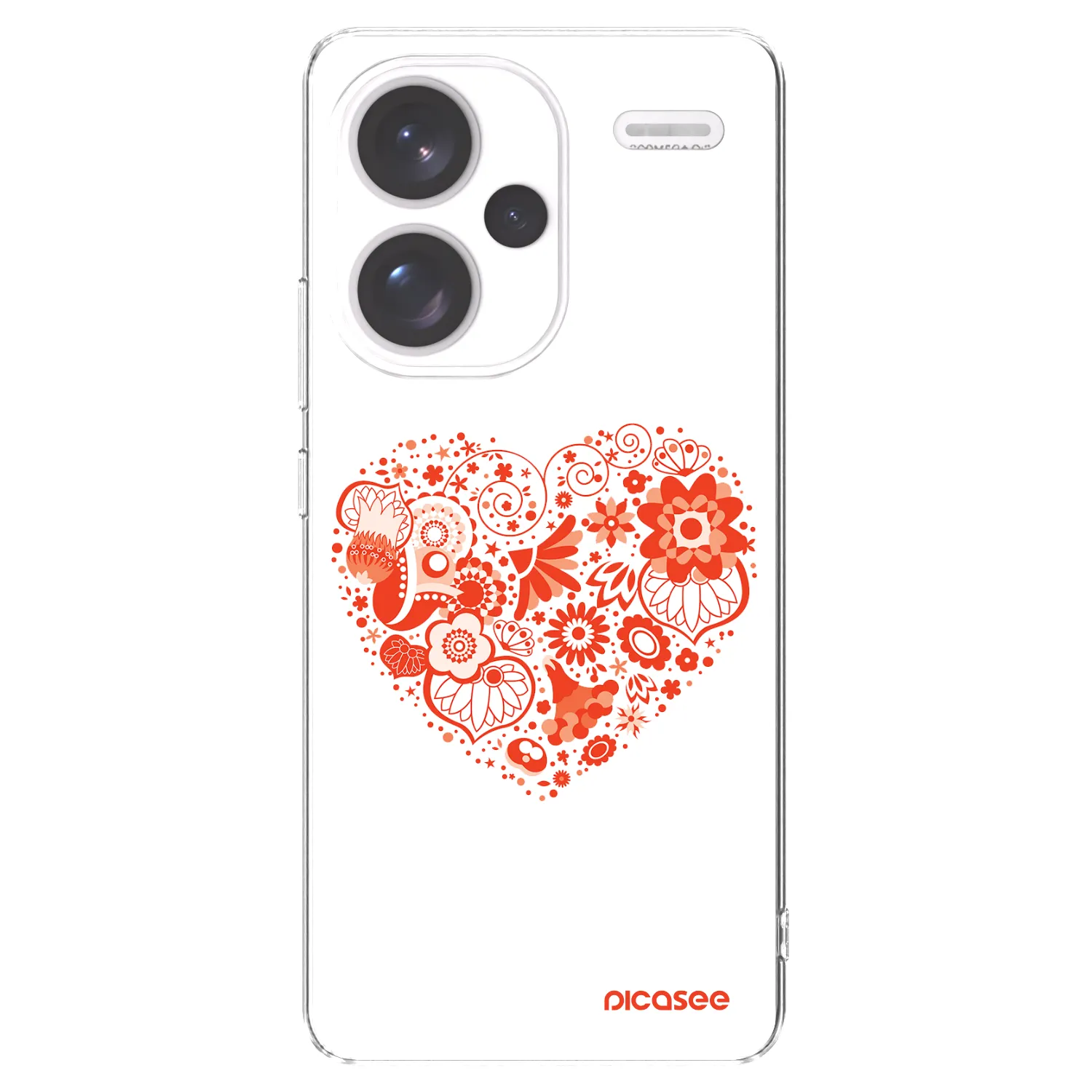 Picasee silikónový prehľadný obal pre Xiaomi Redmi Note 13 Pro+ 5G - Veľké srdce