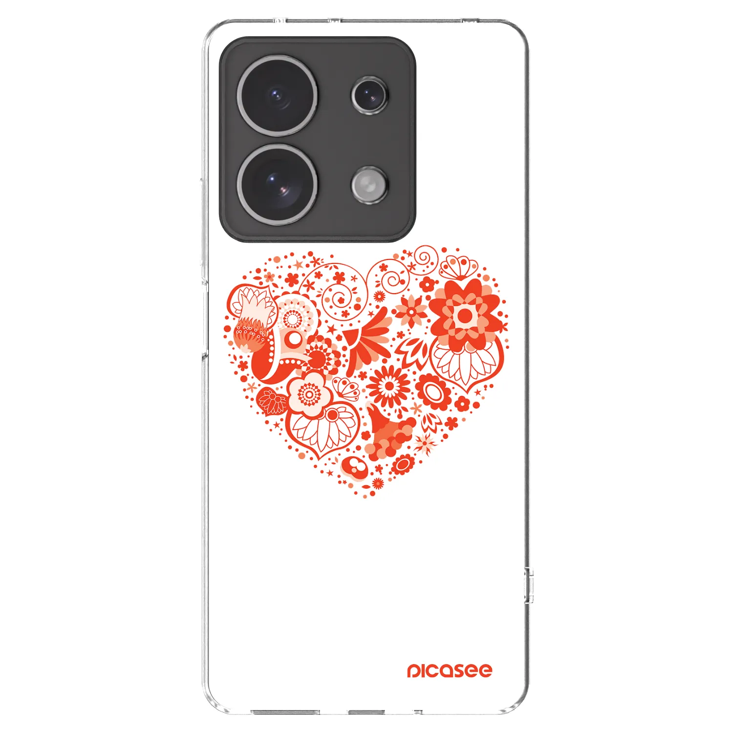 Picasee silikónový prehľadný obal pre Xiaomi Redmi Note 13 4G - Veľké srdce