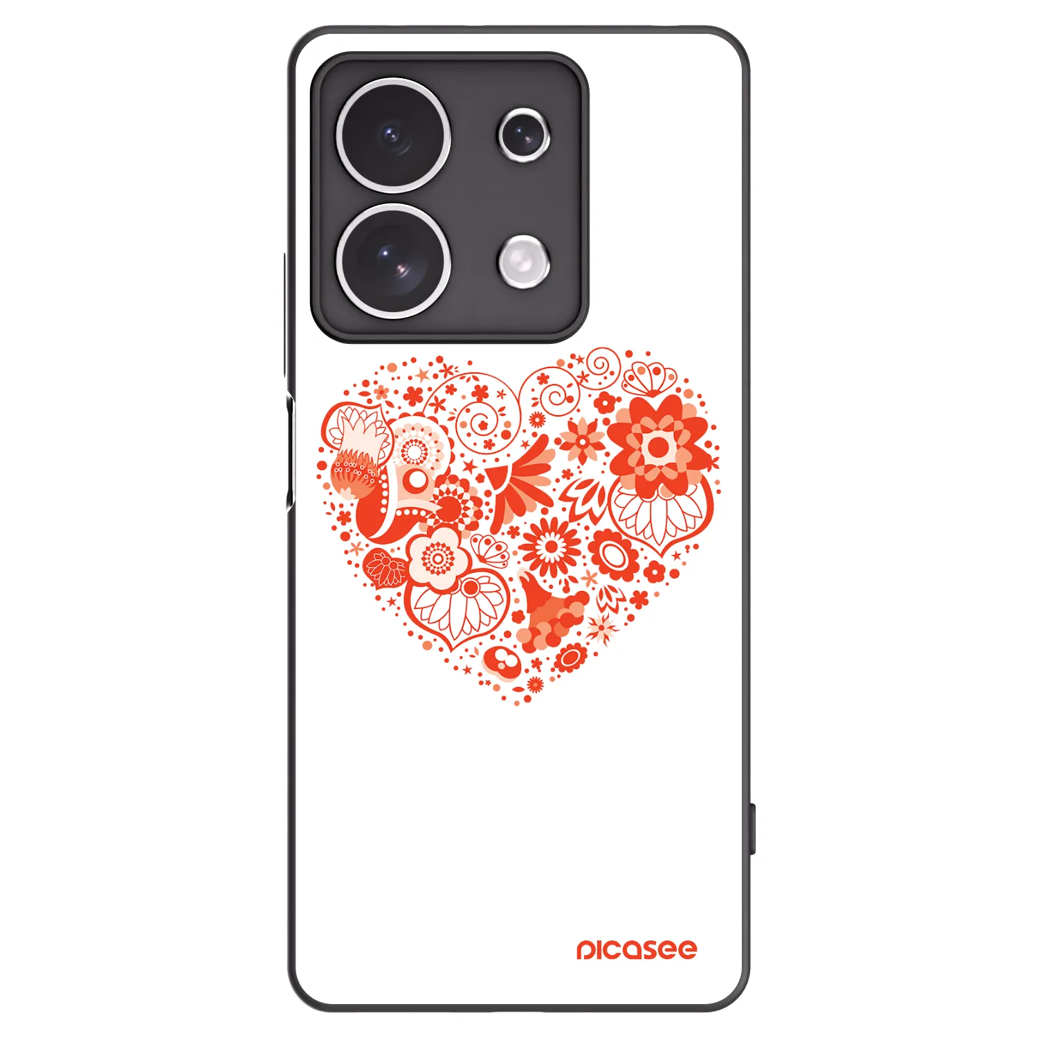 Picasee silikónový čierny obal pre Xiaomi Redmi Note 13 4G - Veľké srdce