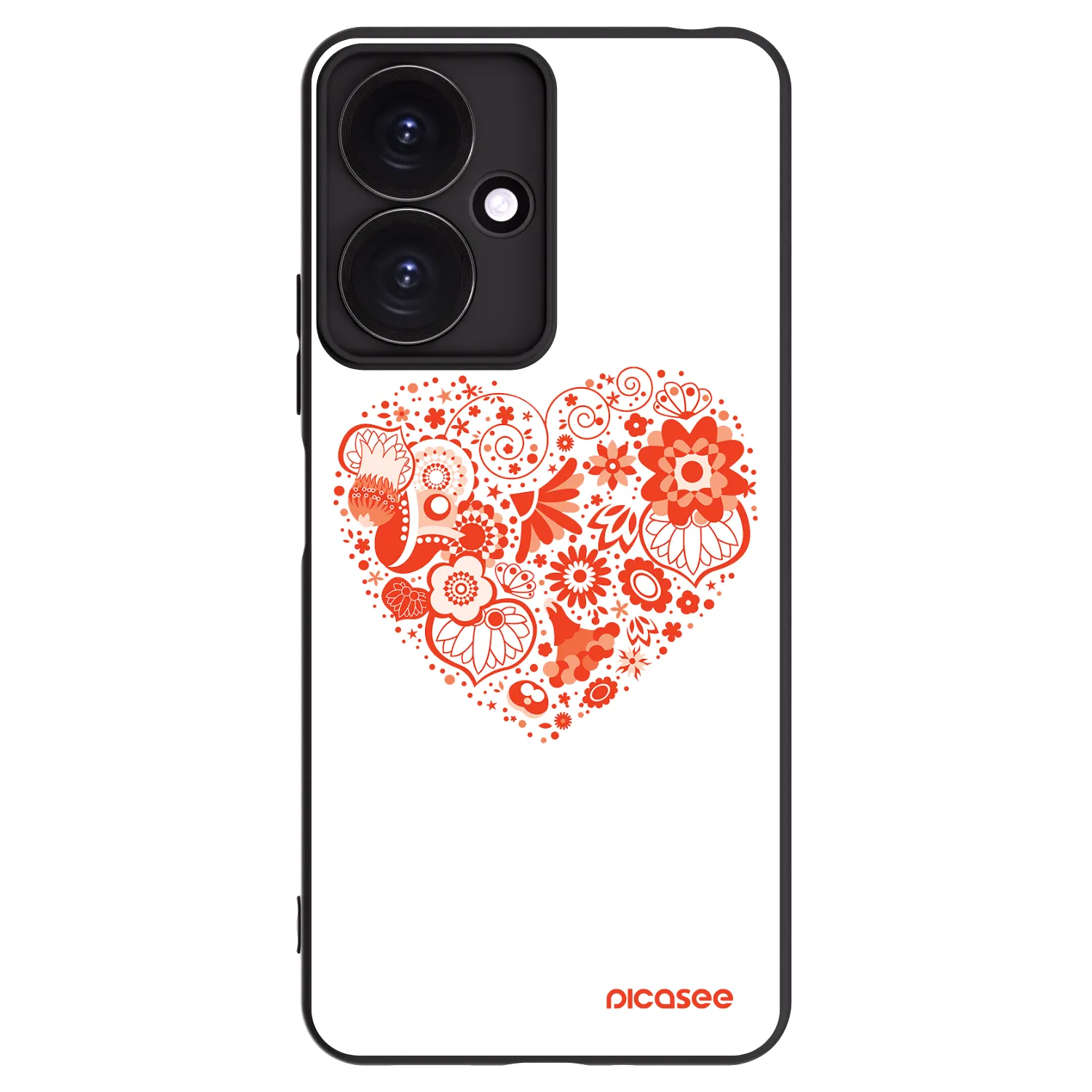 Picasee silikónový čierny obal pre Xiaomi Redmi 13C 5G - Veľké srdce