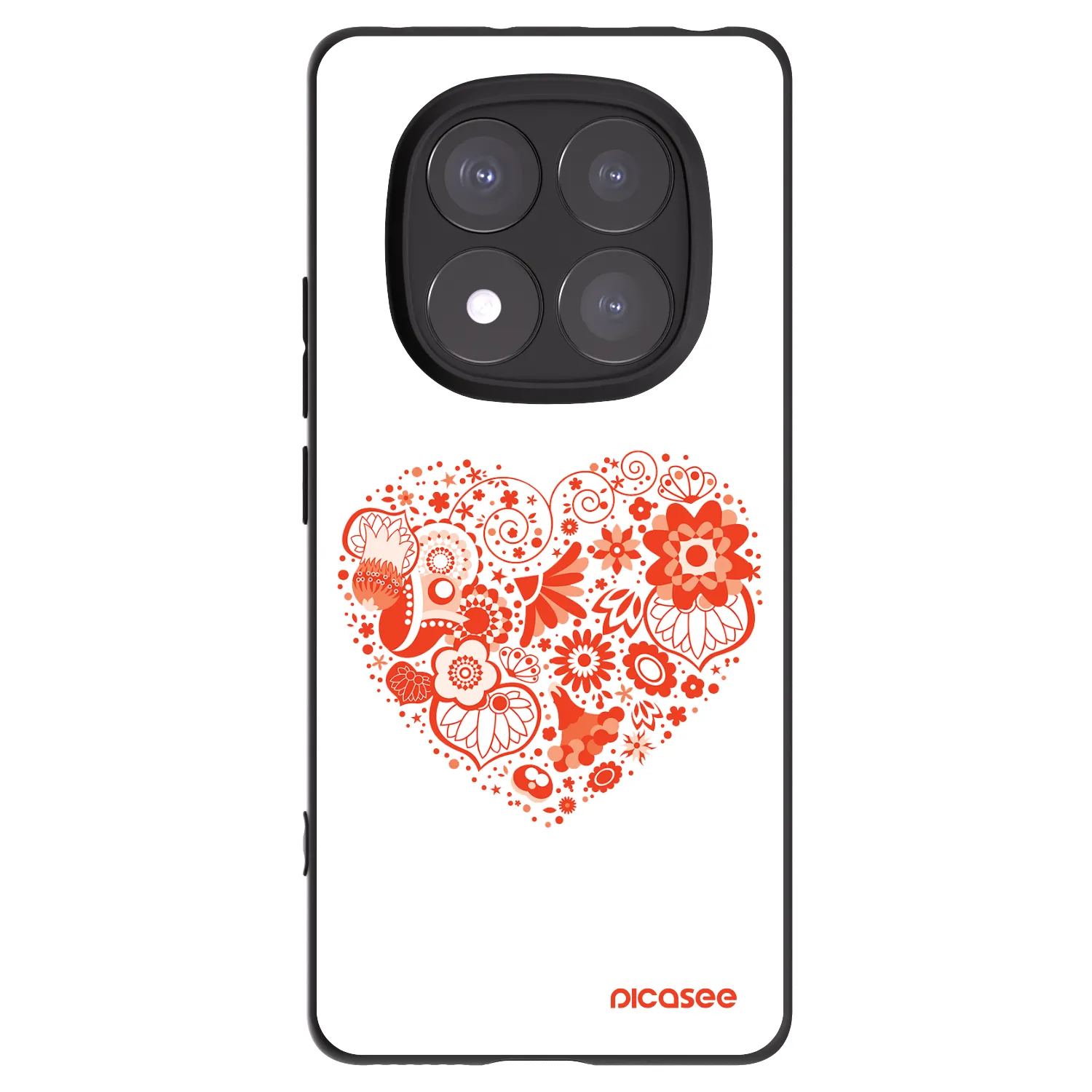 Picasee silikónový čierny obal pre Xiaomi Redmi Note 14 Pro+ 5G - Veľké srdce